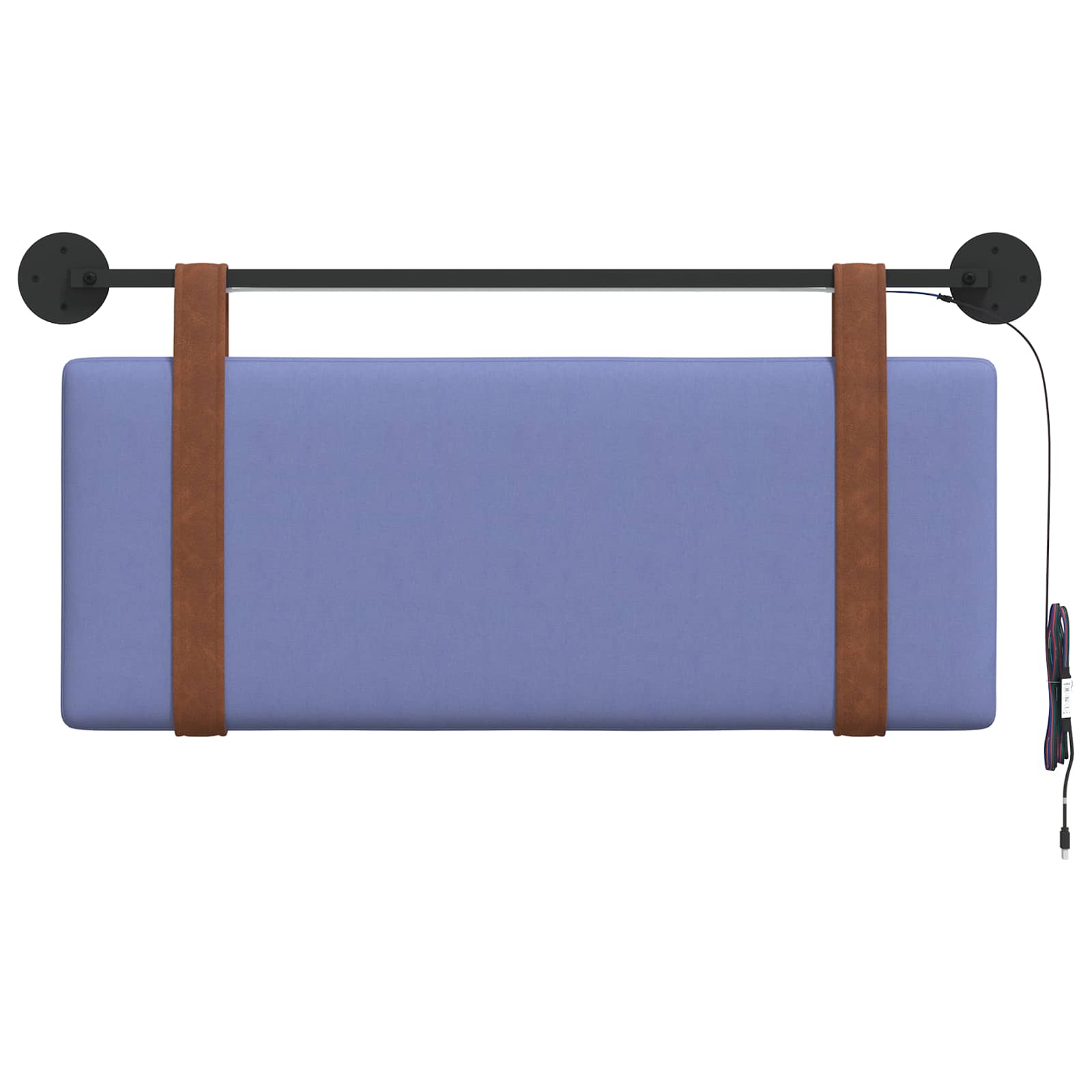 Tête de lit suspendue Avec lumière LED Bleu denim PU antique - XIOS