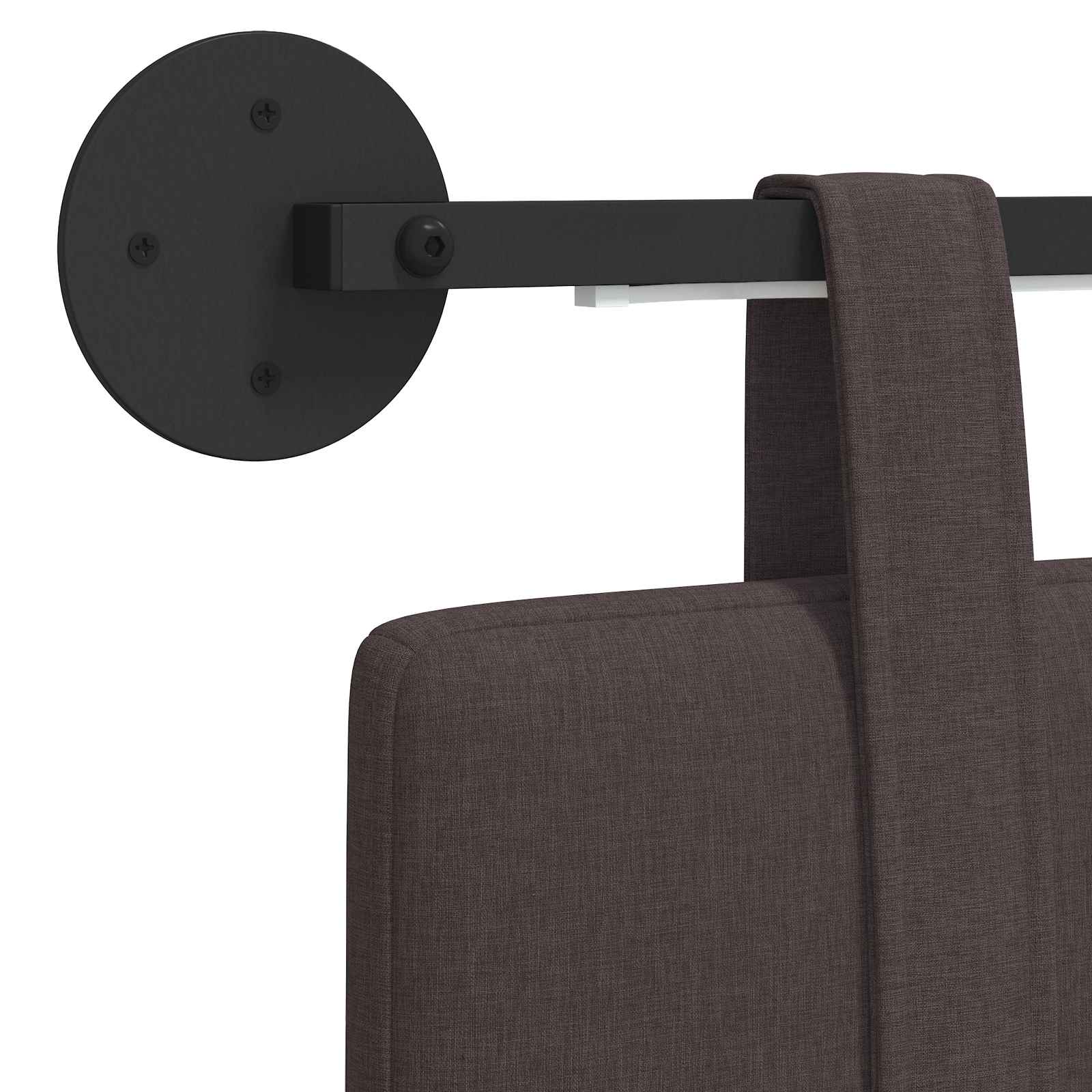 Tête de lit suspendue Avec lumière LED Marron foncé Tissu - XIOS