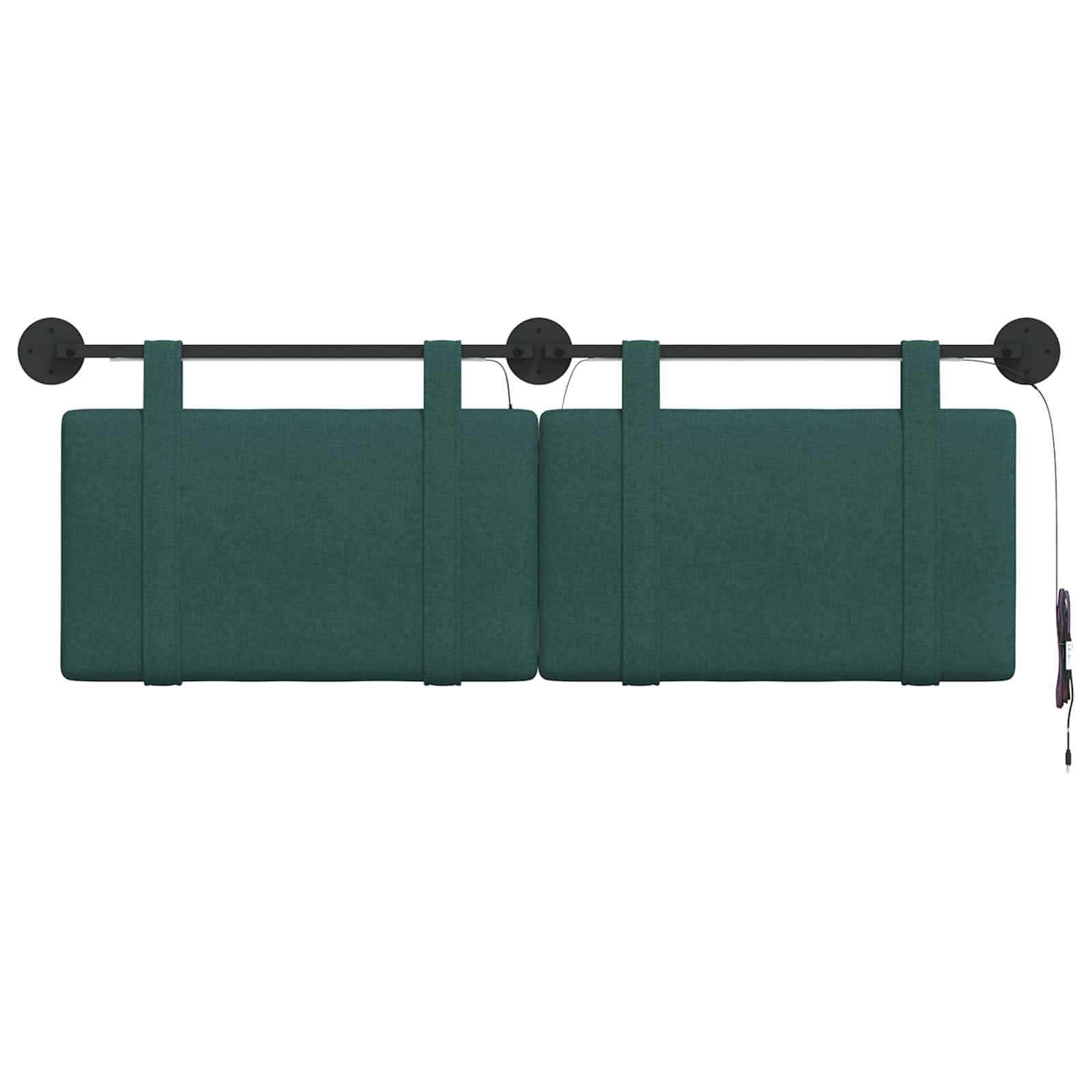 Tête de lit suspendue Avec lumière LED Vert foncé Tissu - XIOS