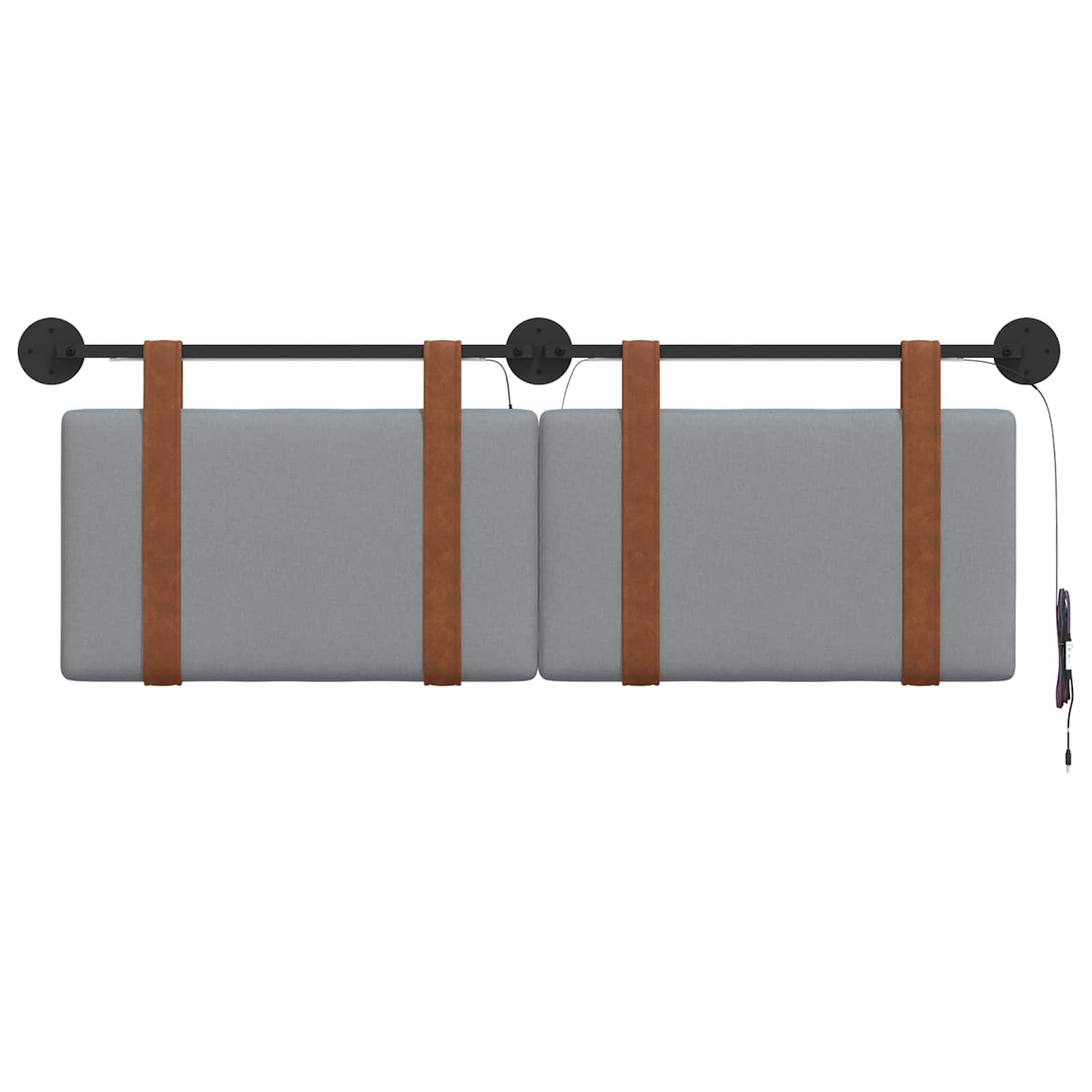 Tête de lit suspendue Avec lumière LED Gris clair PU antique - XIOS