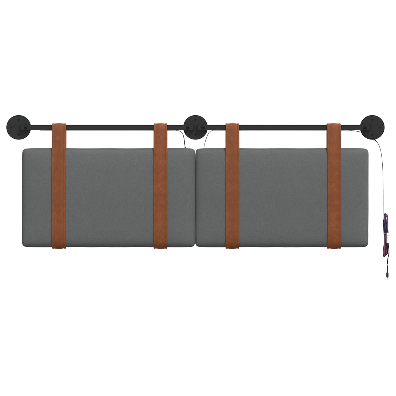 Tête de lit suspendue Avec lumière LED Gris foncé PU antique - XIOS