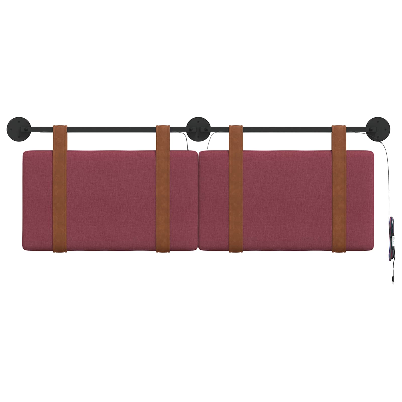Tête de lit suspendue Avec lumière LED Bordeaux PU antique - XIOS