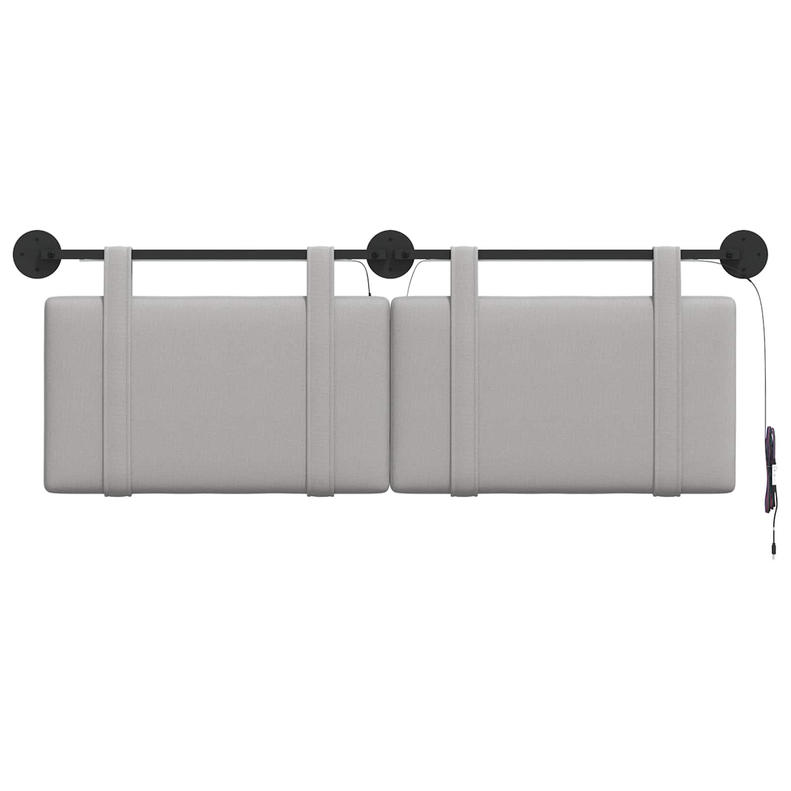 Tête de lit suspendue Avec lumière LED Gris nuage Tissu - XIOS