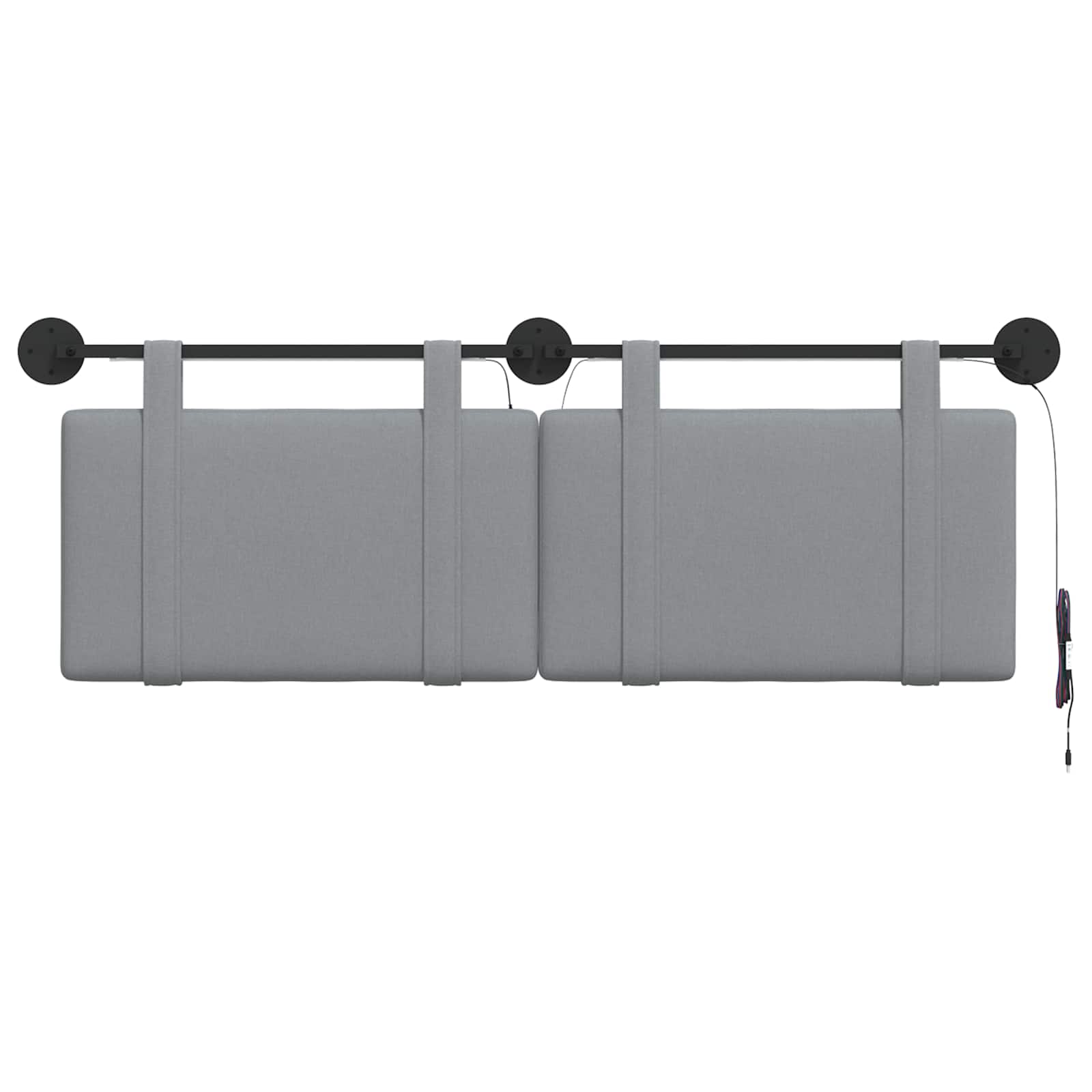 Tête de lit suspendue Avec lumière LED Gris clair Tissu - XIOS