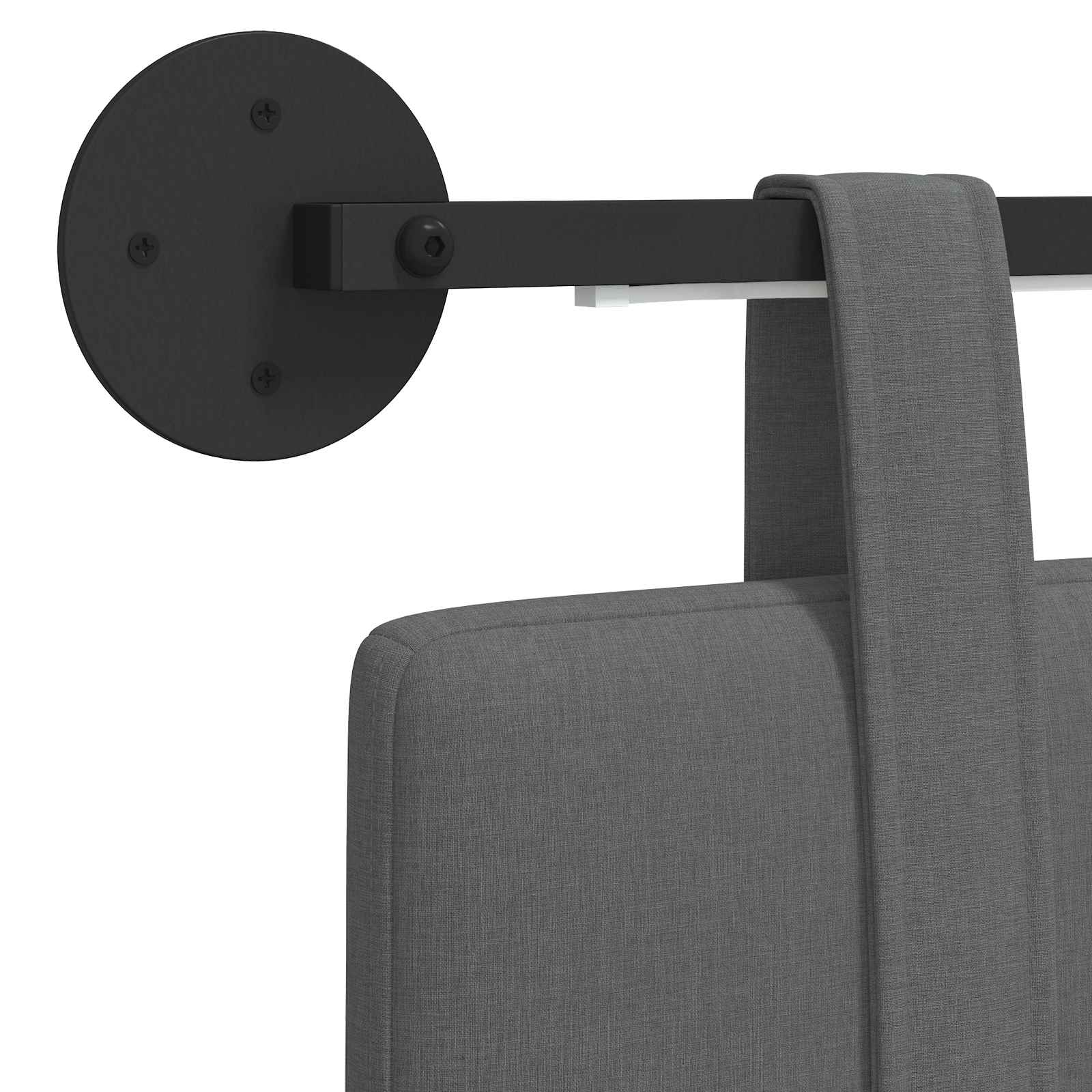 Tête de lit suspendue Avec lumière LED Gris foncé Tissu - XIOS