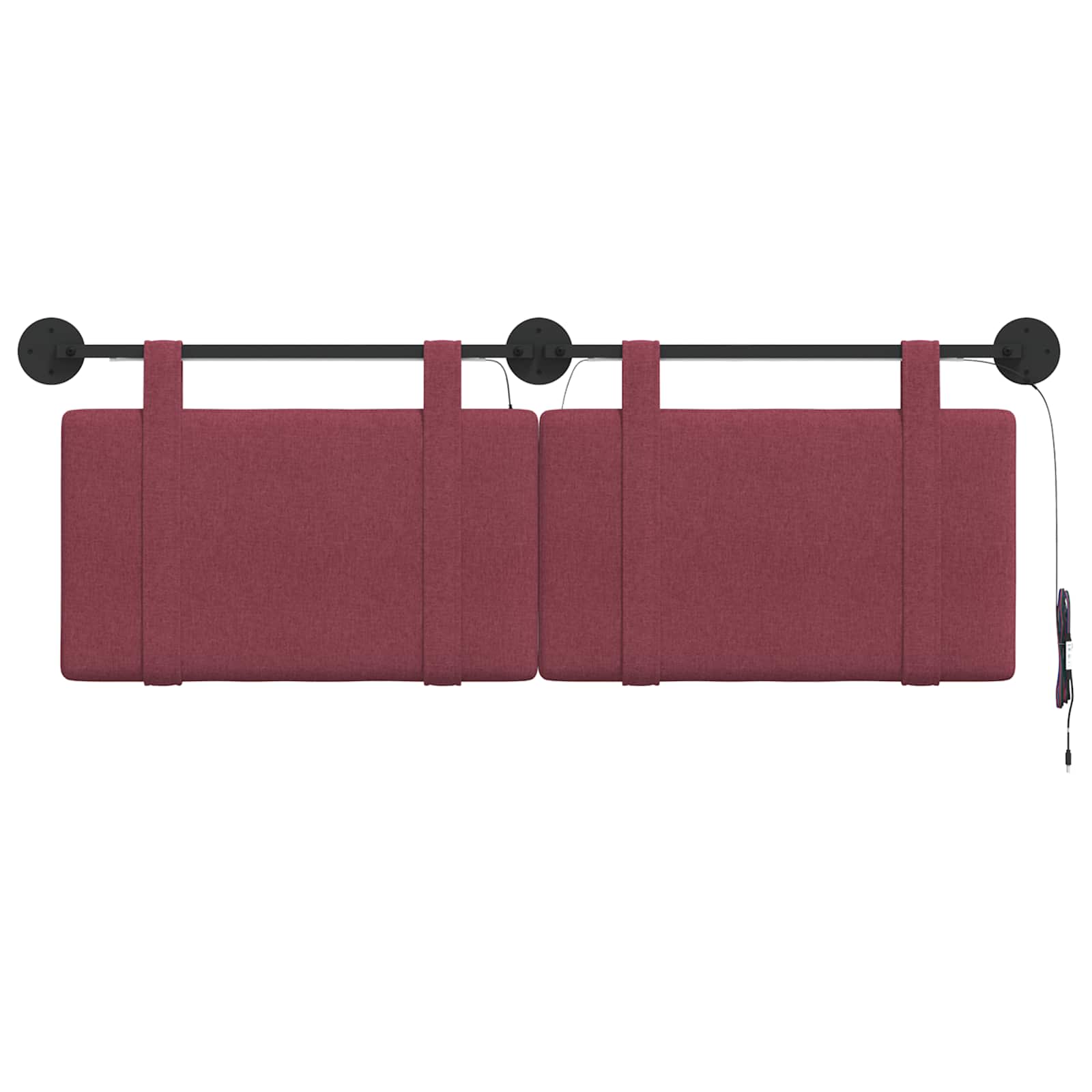 Tête de lit suspendue Avec lumière LED Bordeaux Tissu - XIOS