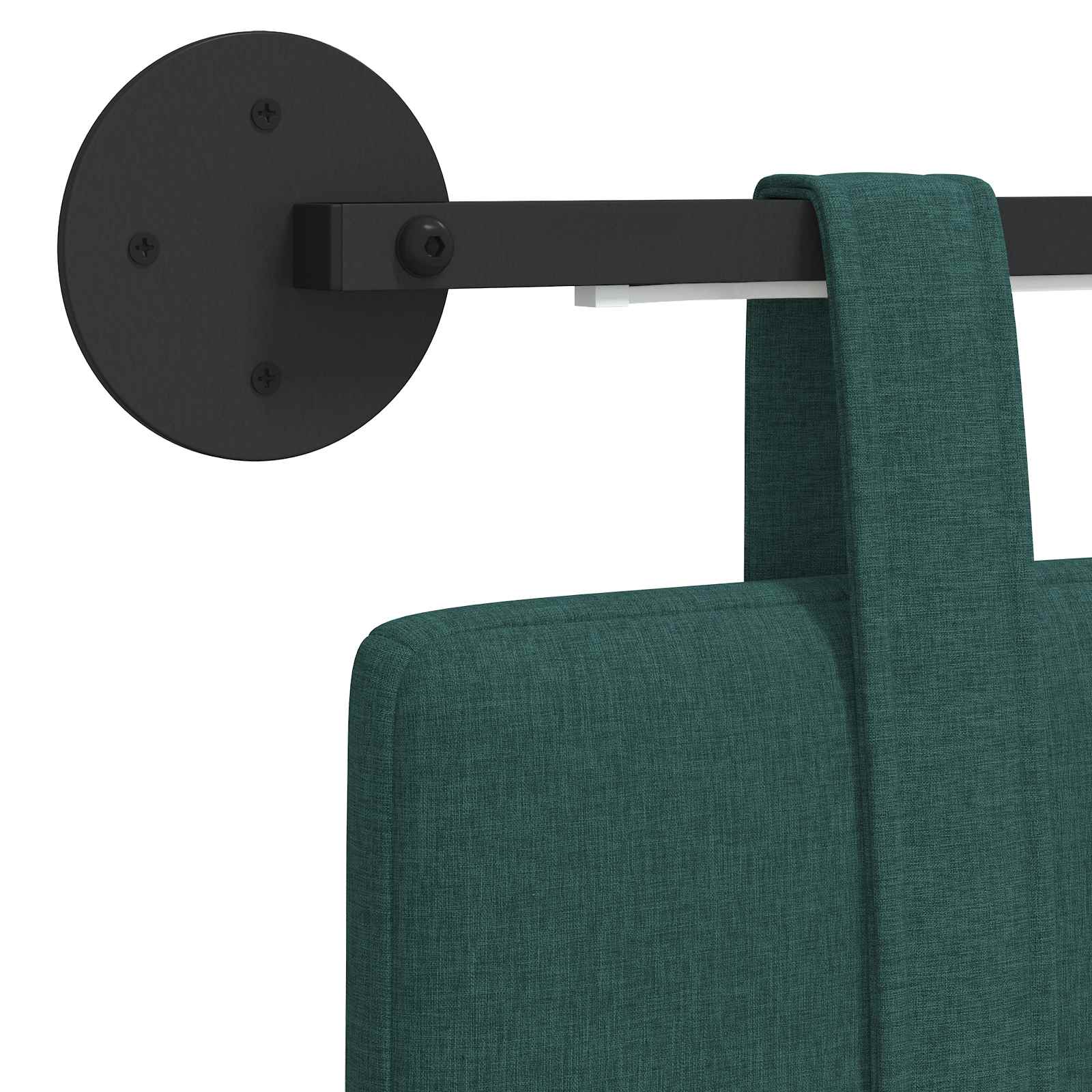 Tête de lit suspendue Avec lumière LED Vert foncé Tissu - XIOS