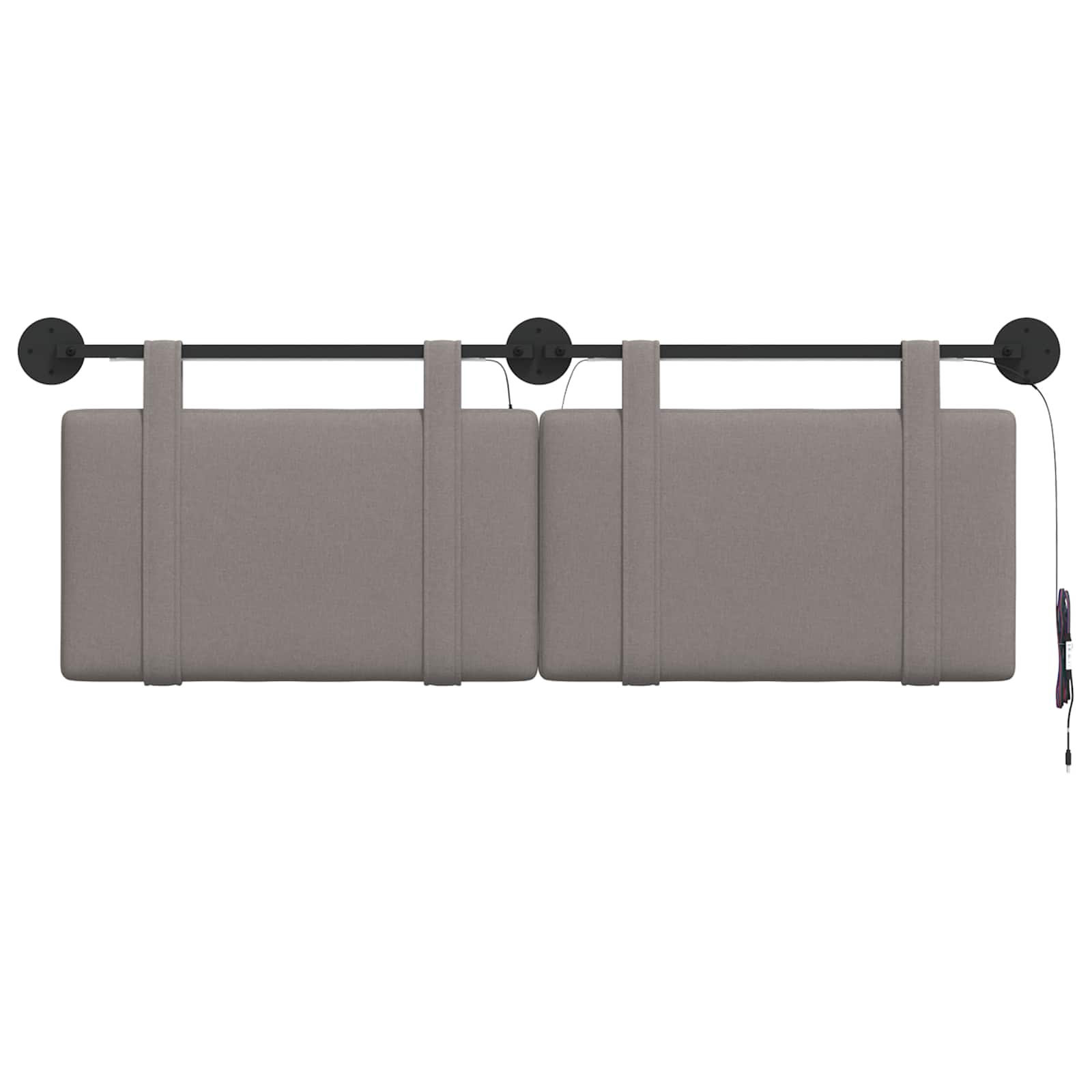 Tête de lit suspendue Avec lumière LED Taupe Tissu - XIOS
