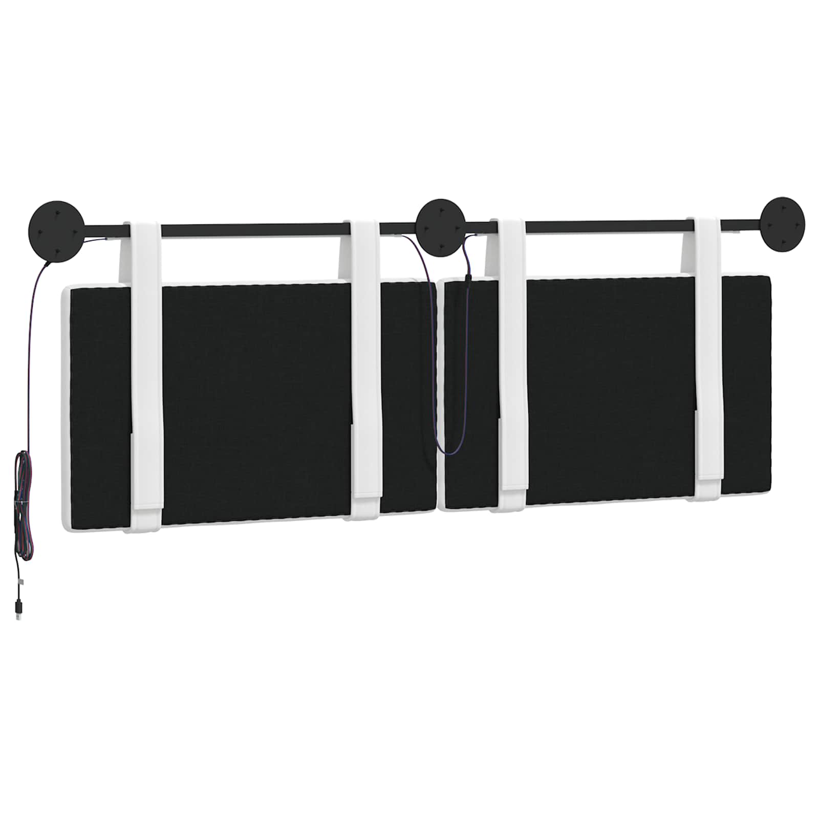 Tête de lit suspendue Avec lumière LED Blanc Tissu - XIOS