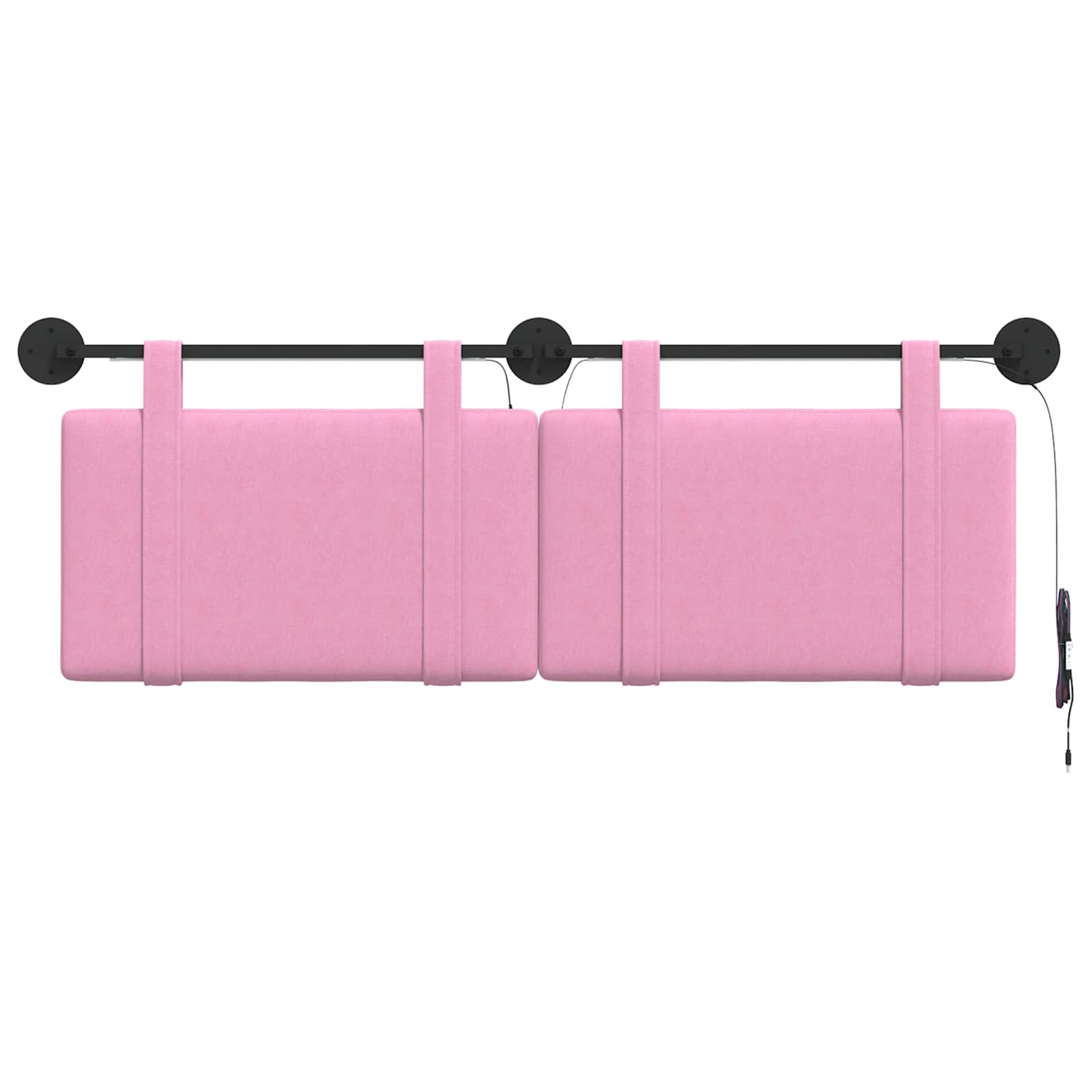 Tête de lit suspendue Avec lumière LED Rose Tissu - XIOS
