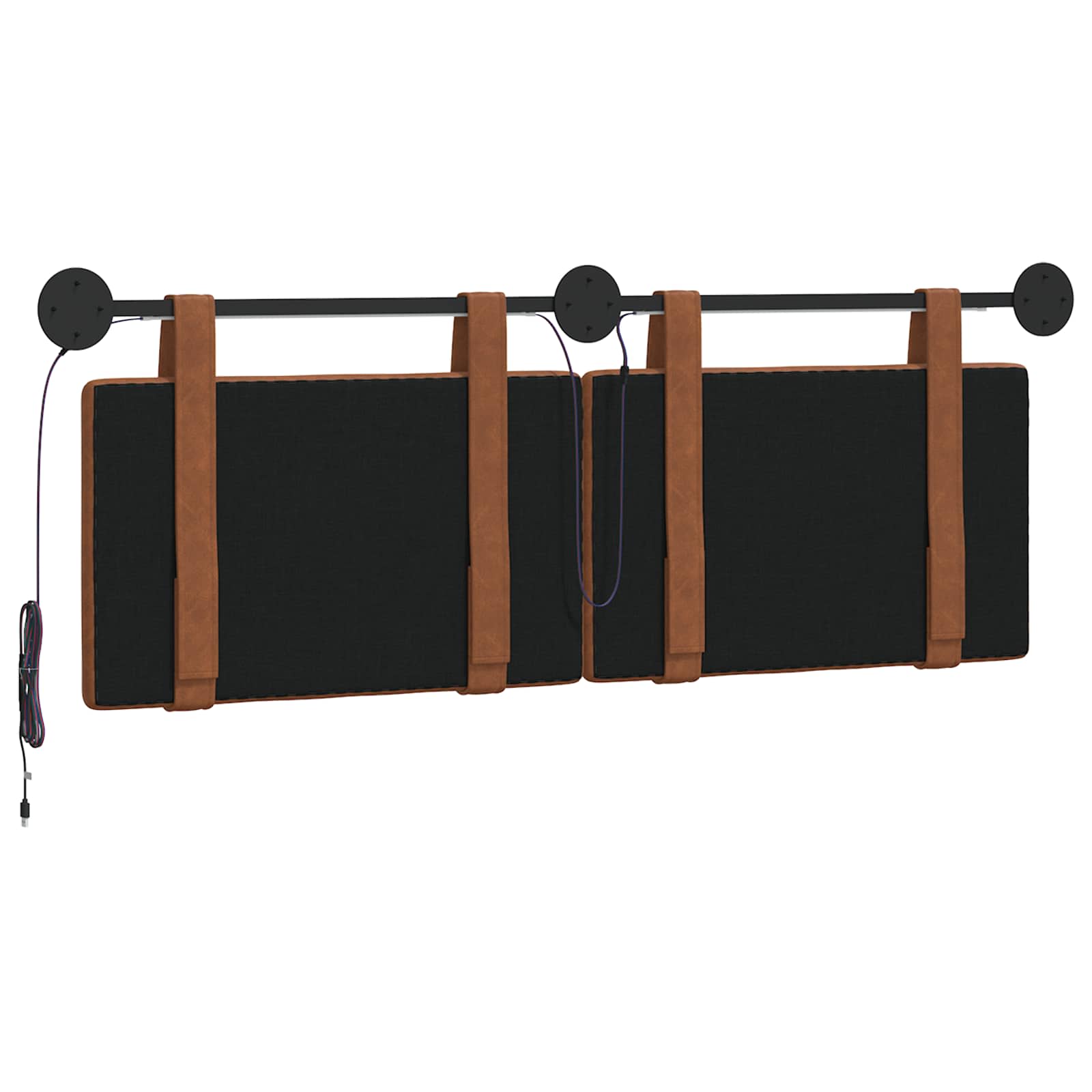 Tête de lit suspendue Avec lumière LED Marron PU antique - XIOS