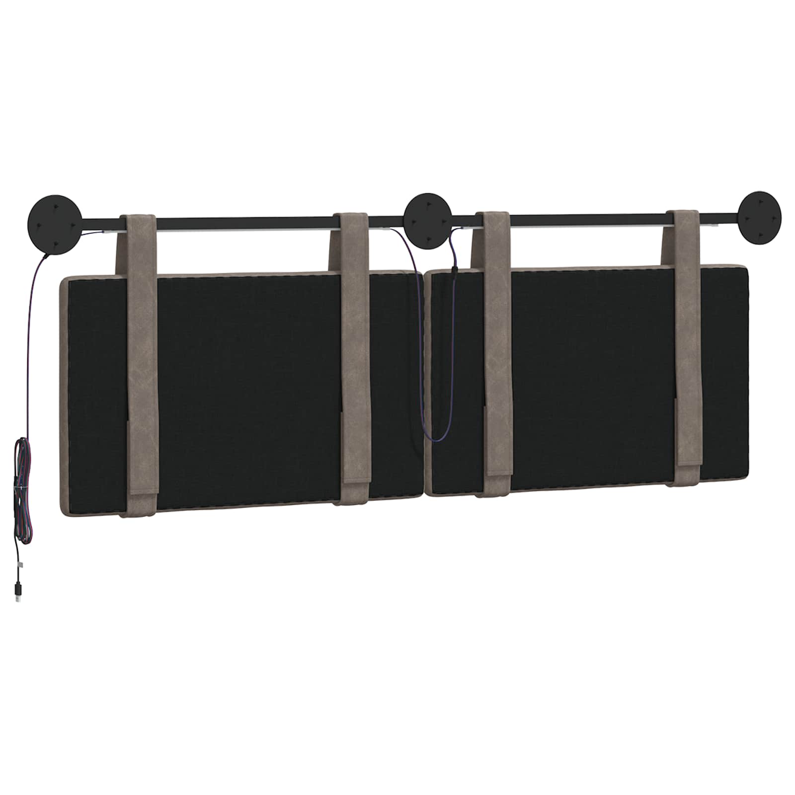 Tête de lit suspendue Avec lumière LED Gris PU antique - XIOS