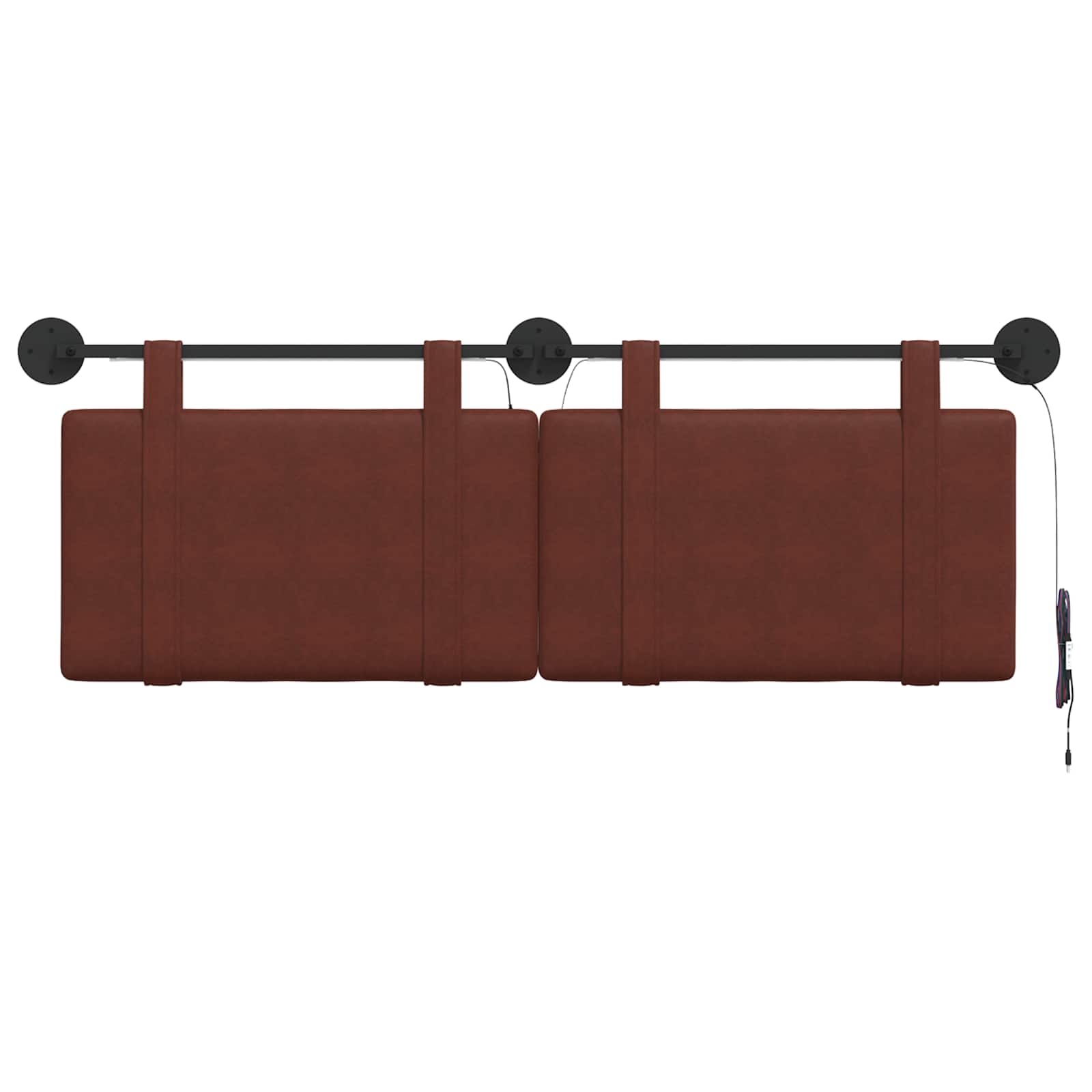 Tête de lit suspendue Avec lumière LED Brun Brillant PU antique - XIOS