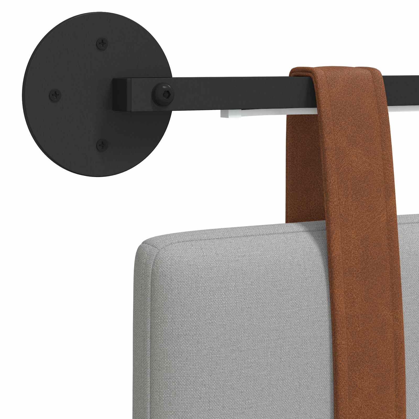 Tête de lit suspendue Avec lumière LED Gris nuage PU antique - XIOS