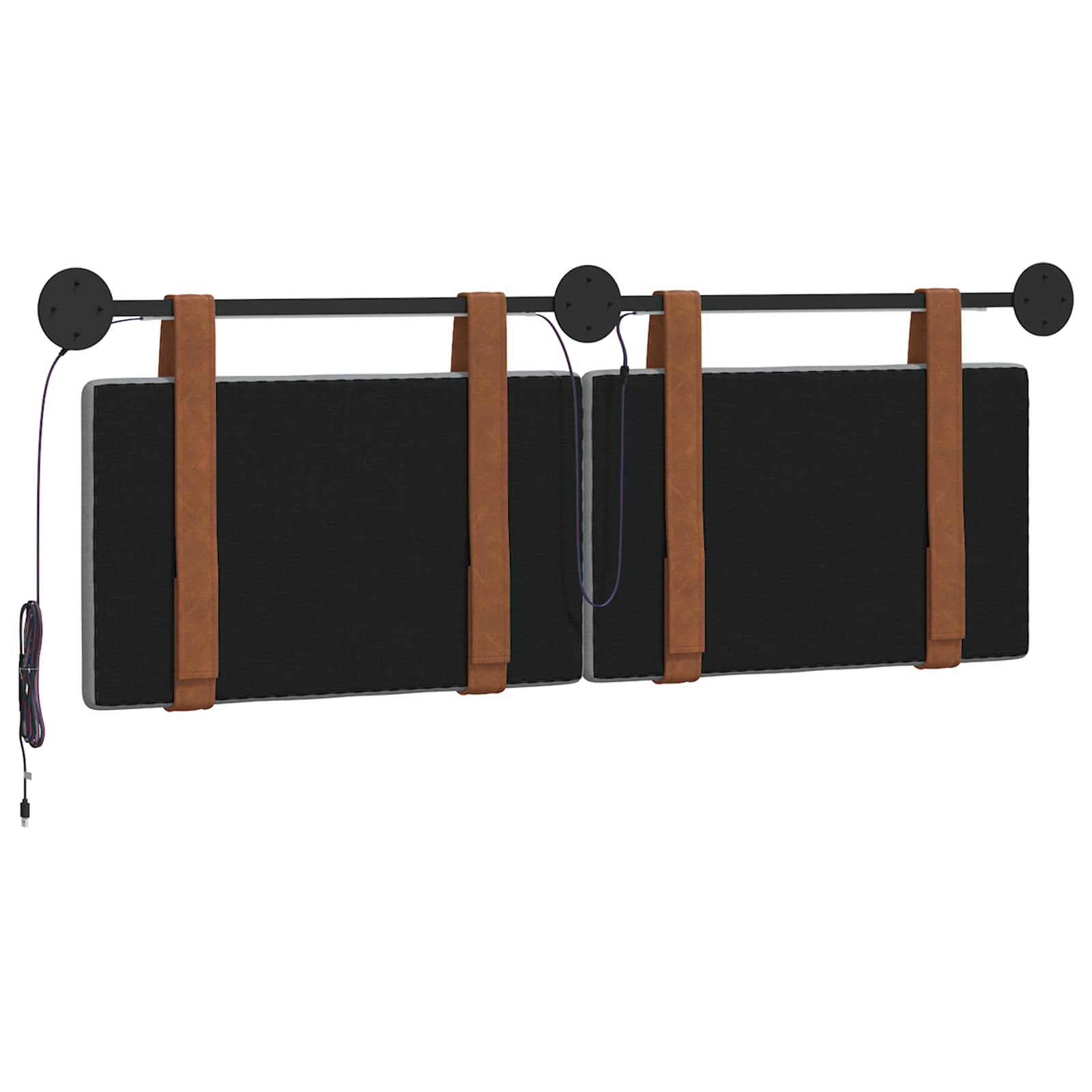 Tête de lit suspendue Avec lumière LED Gris clair PU antique - XIOS
