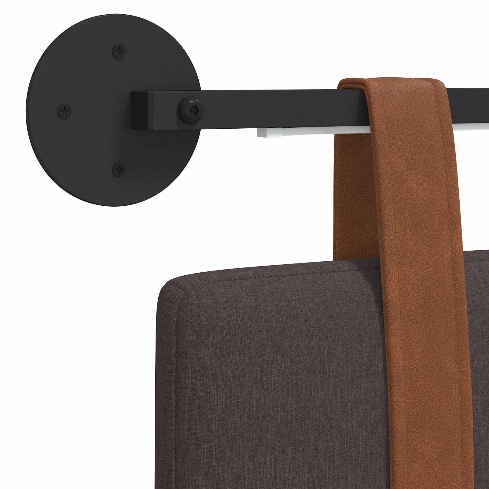 Tête de lit suspendue Avec lumière LED Marron foncé PU antique - XIOS