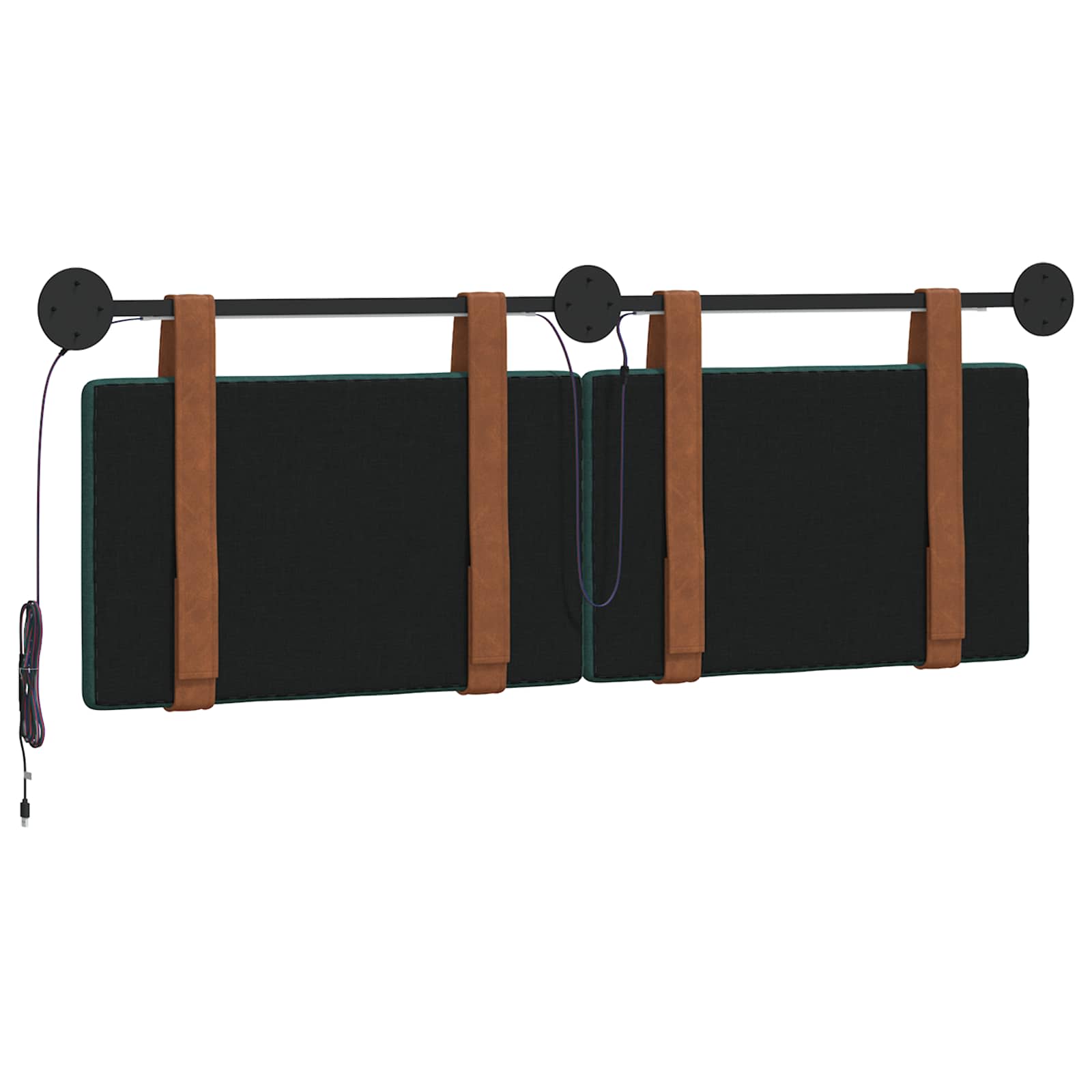Tête de lit suspendue Avec lumière LED Vert foncé PU antique - XIOS