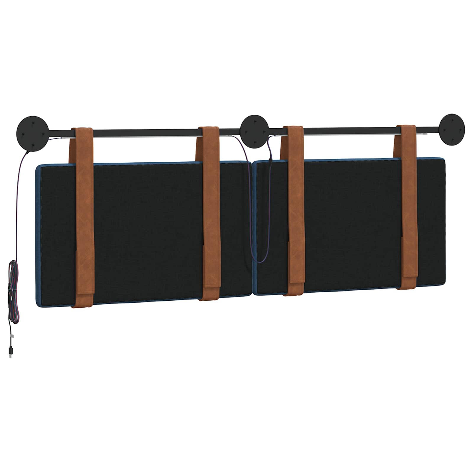 Tête de lit suspendue Avec lumière LED Bleu PU antique - XIOS