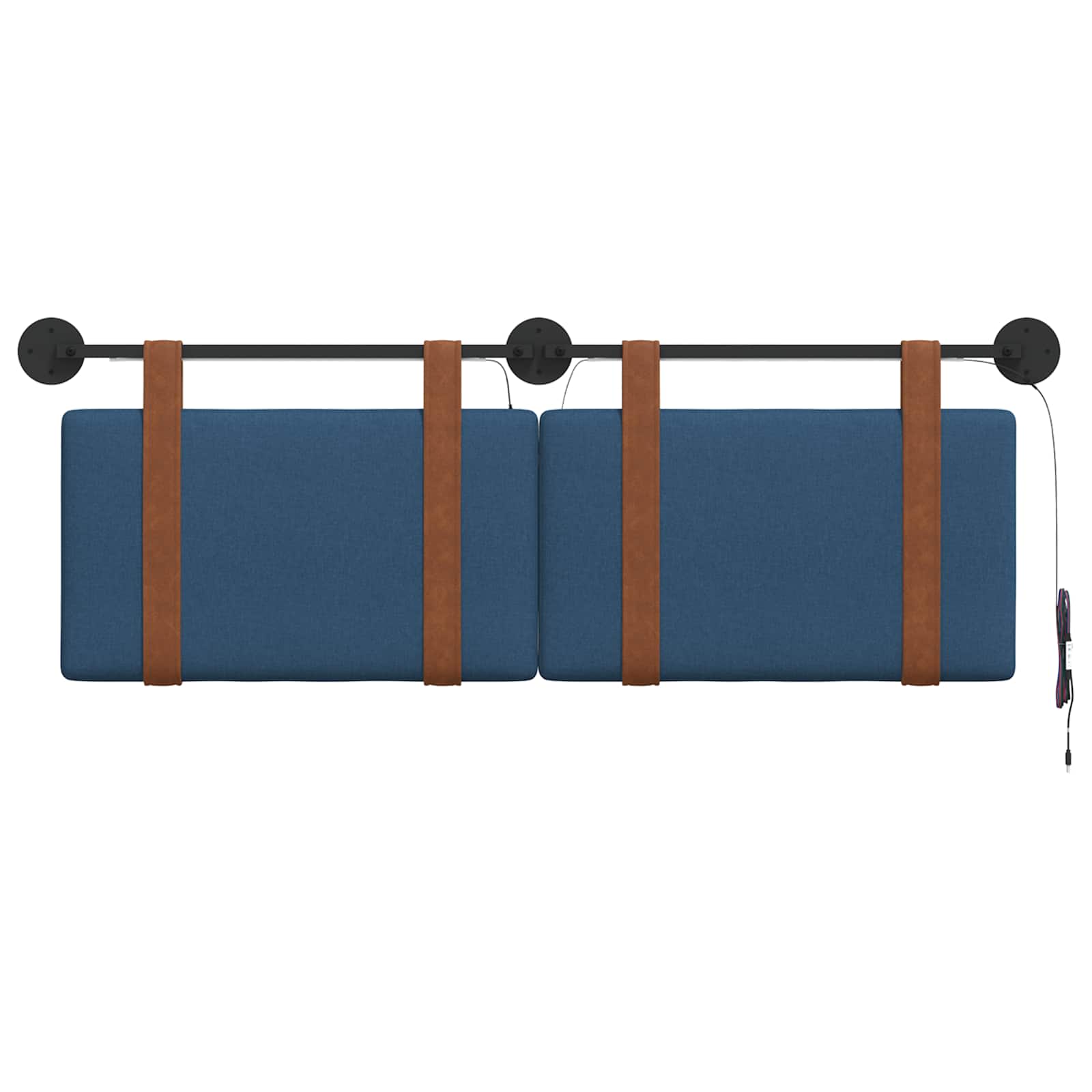 Tête de lit suspendue Avec lumière LED Bleu PU antique - XIOS