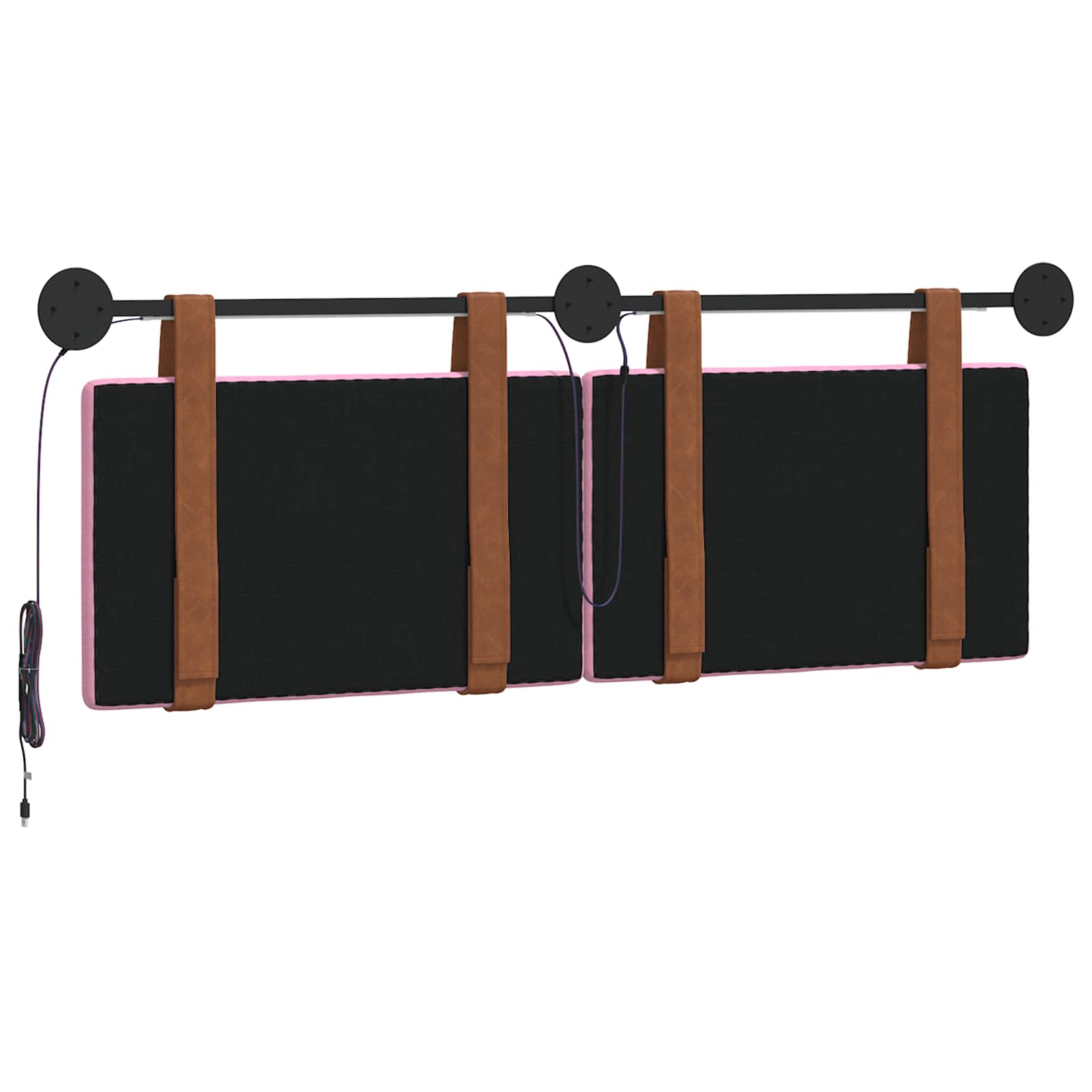 Tête de lit suspendue Avec lumière LED Rose PU antique - XIOS