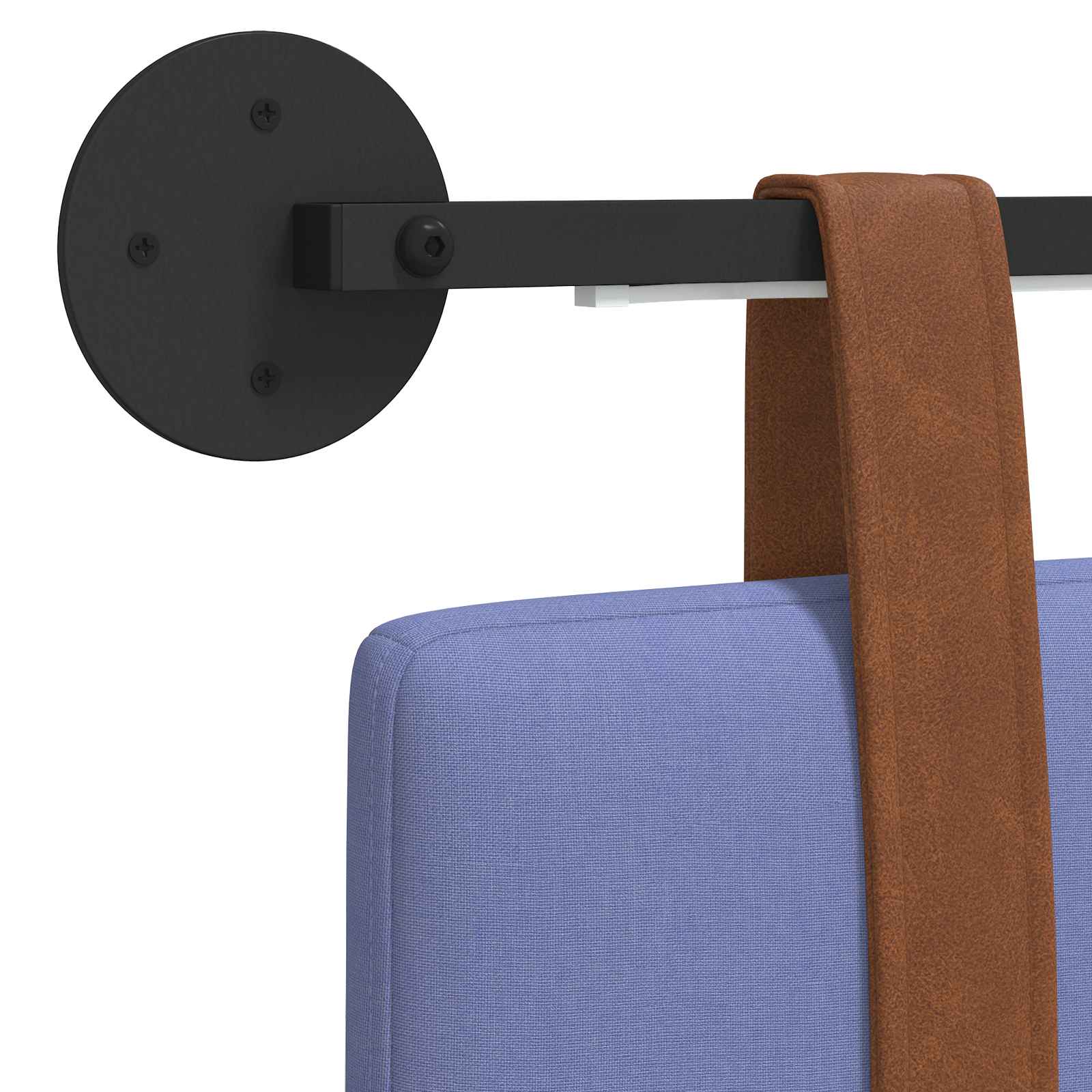 Tête de lit suspendue Avec lumière LED Bleu denim PU antique - XIOS