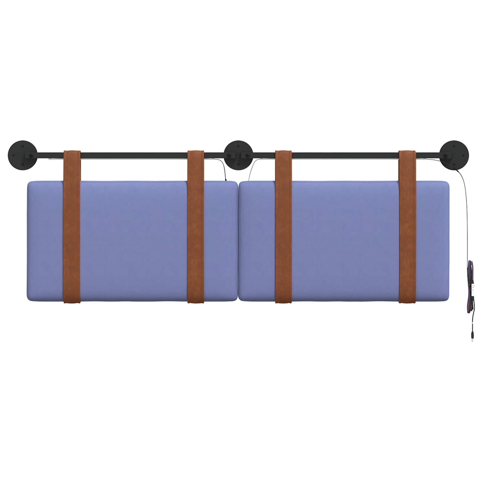 Tête de lit suspendue Avec lumière LED Bleu denim PU antique - XIOS