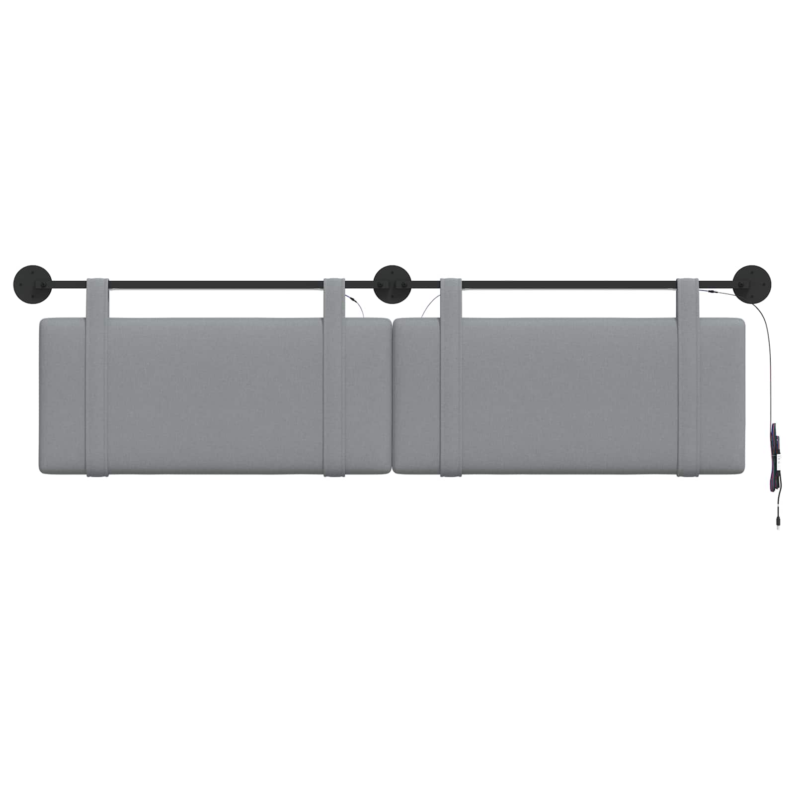 Tête de lit suspendue Avec lumière LED Gris clair Tissu - XIOS
