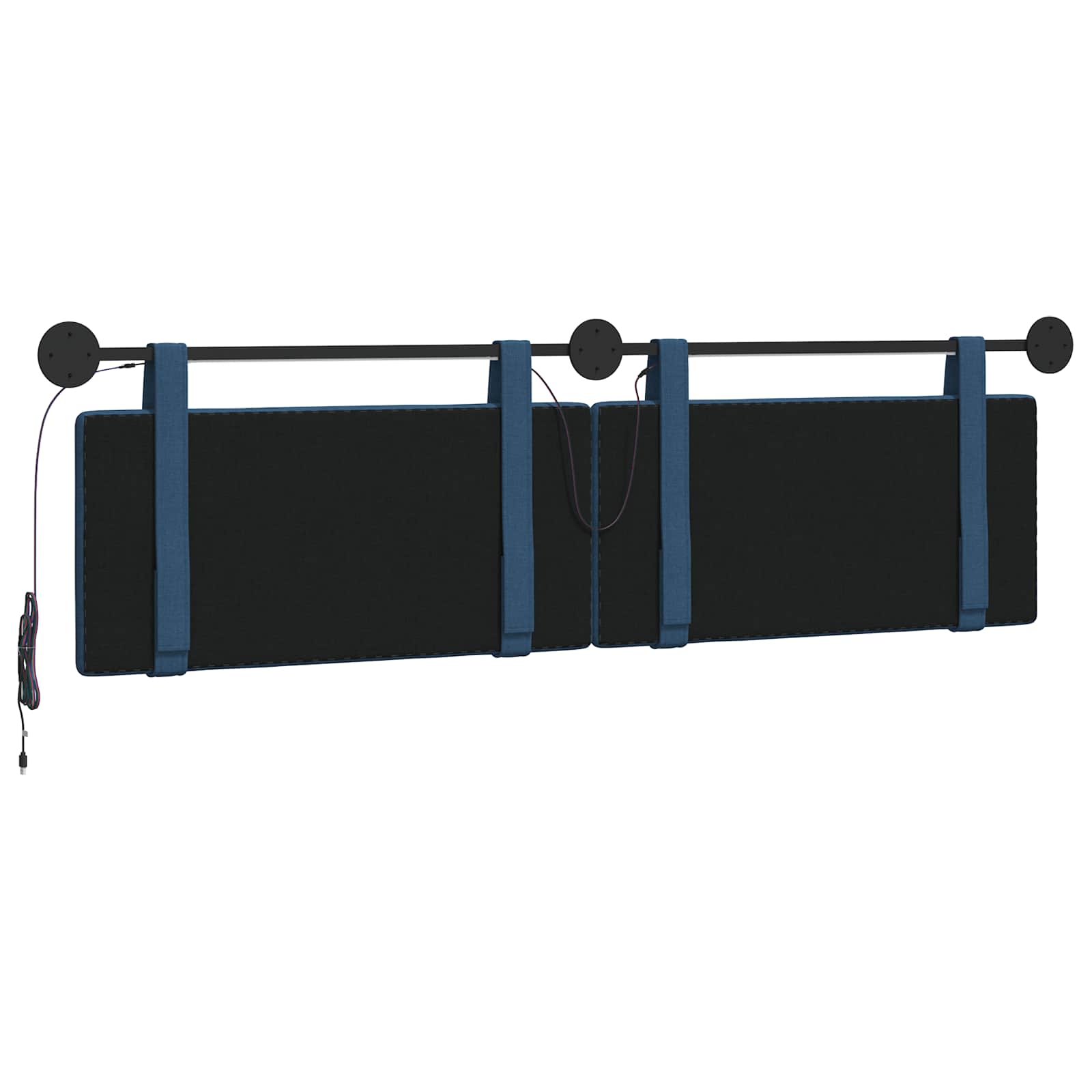 Tête de lit suspendue Avec lumière LED Bleu Tissu - XIOS