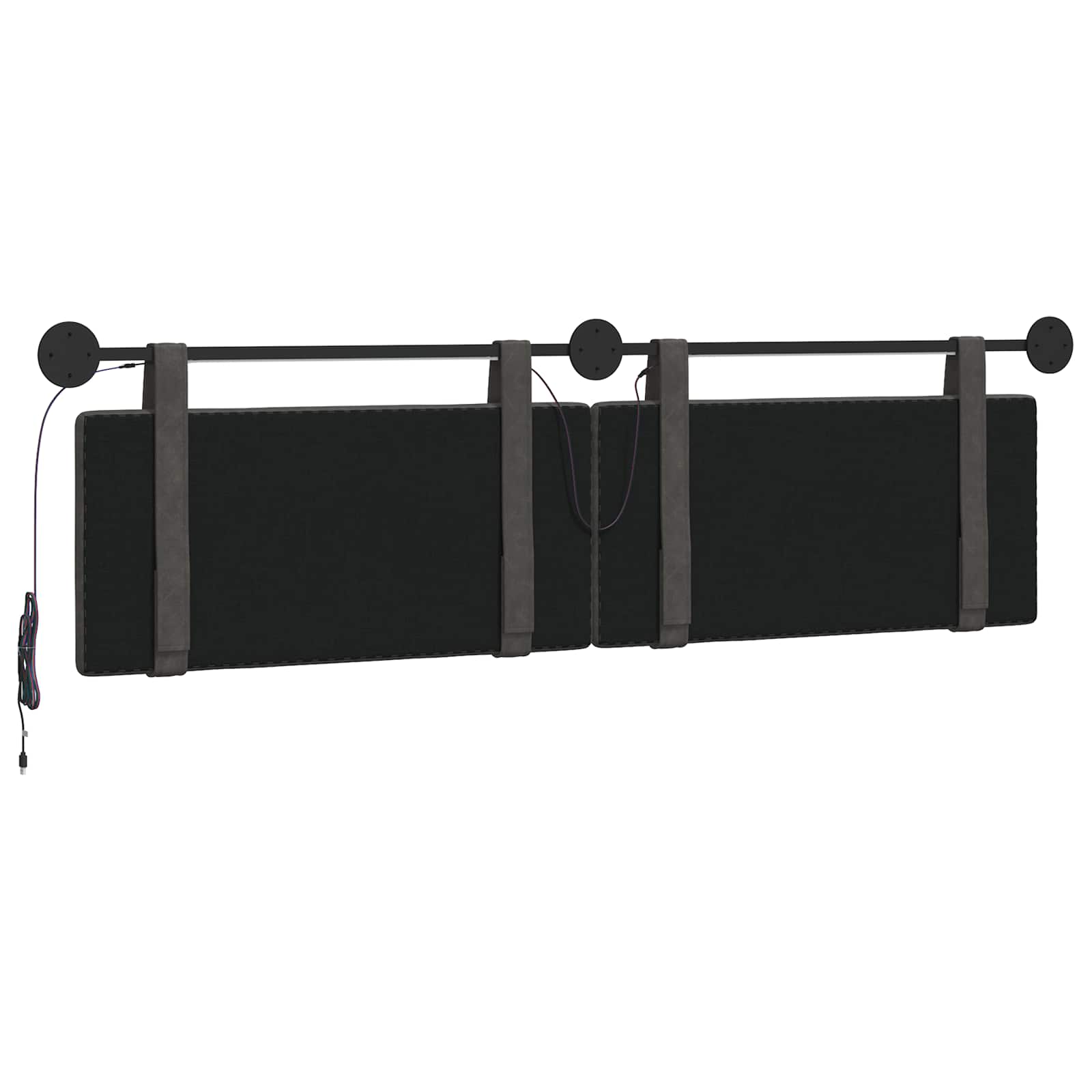 Tête de lit suspendue Avec lumière LED Noir PU antique - XIOS