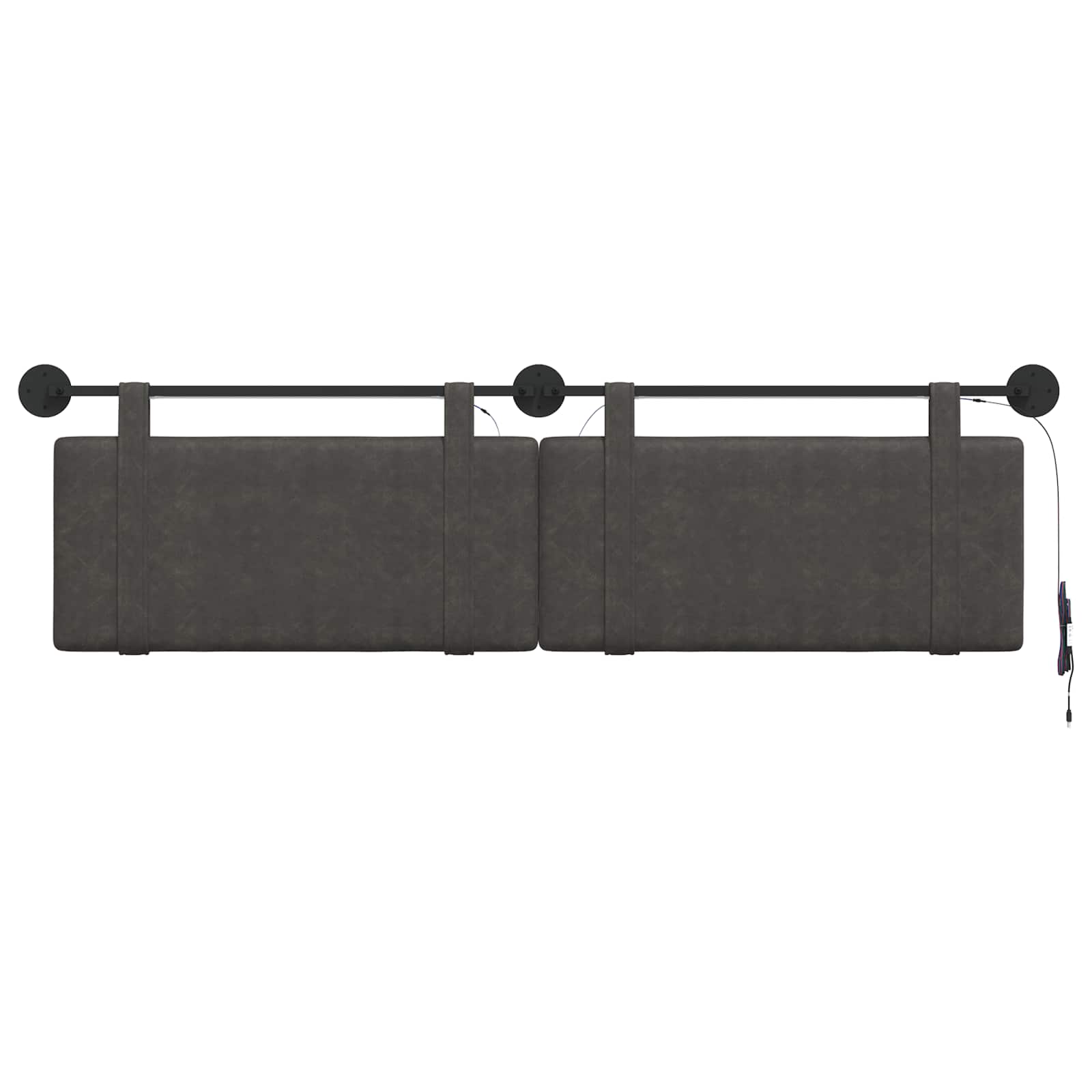 Tête de lit suspendue Avec lumière LED Noir PU antique - XIOS