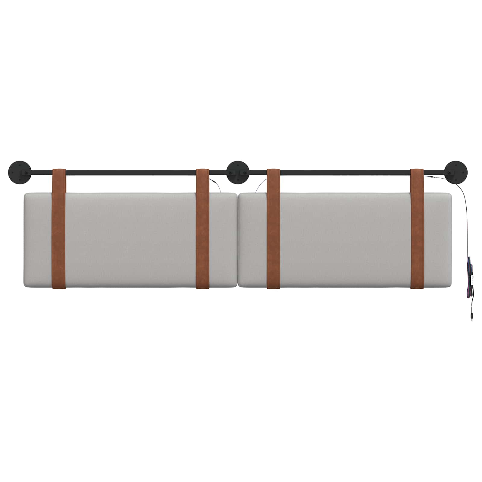 Tête de lit suspendue Avec lumière LED Gris nuage PU antique - XIOS
