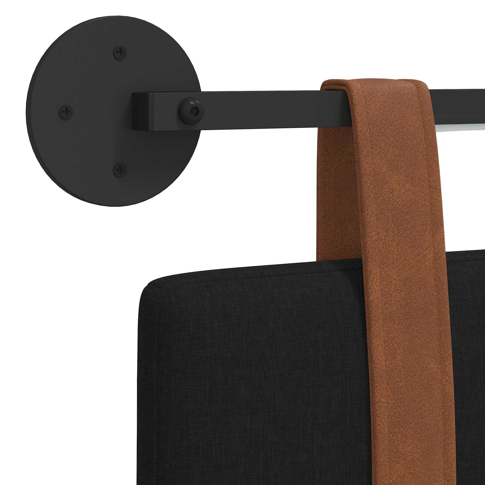 Tête de lit suspendue Avec lumière LED Noir PU antique - XIOS