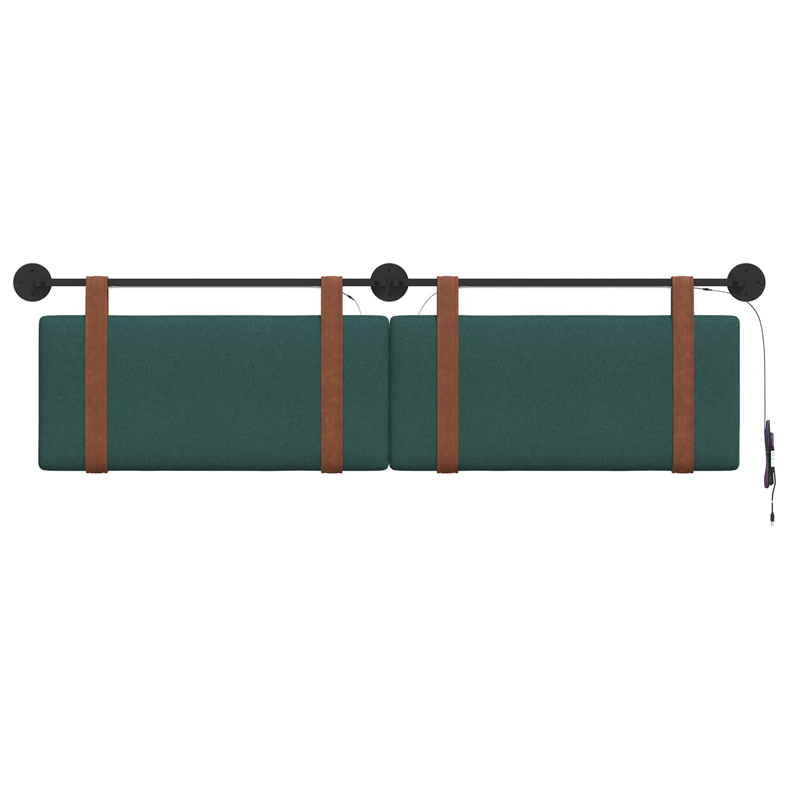 Tête de lit suspendue Avec lumière LED Vert foncé PU antique - XIOS