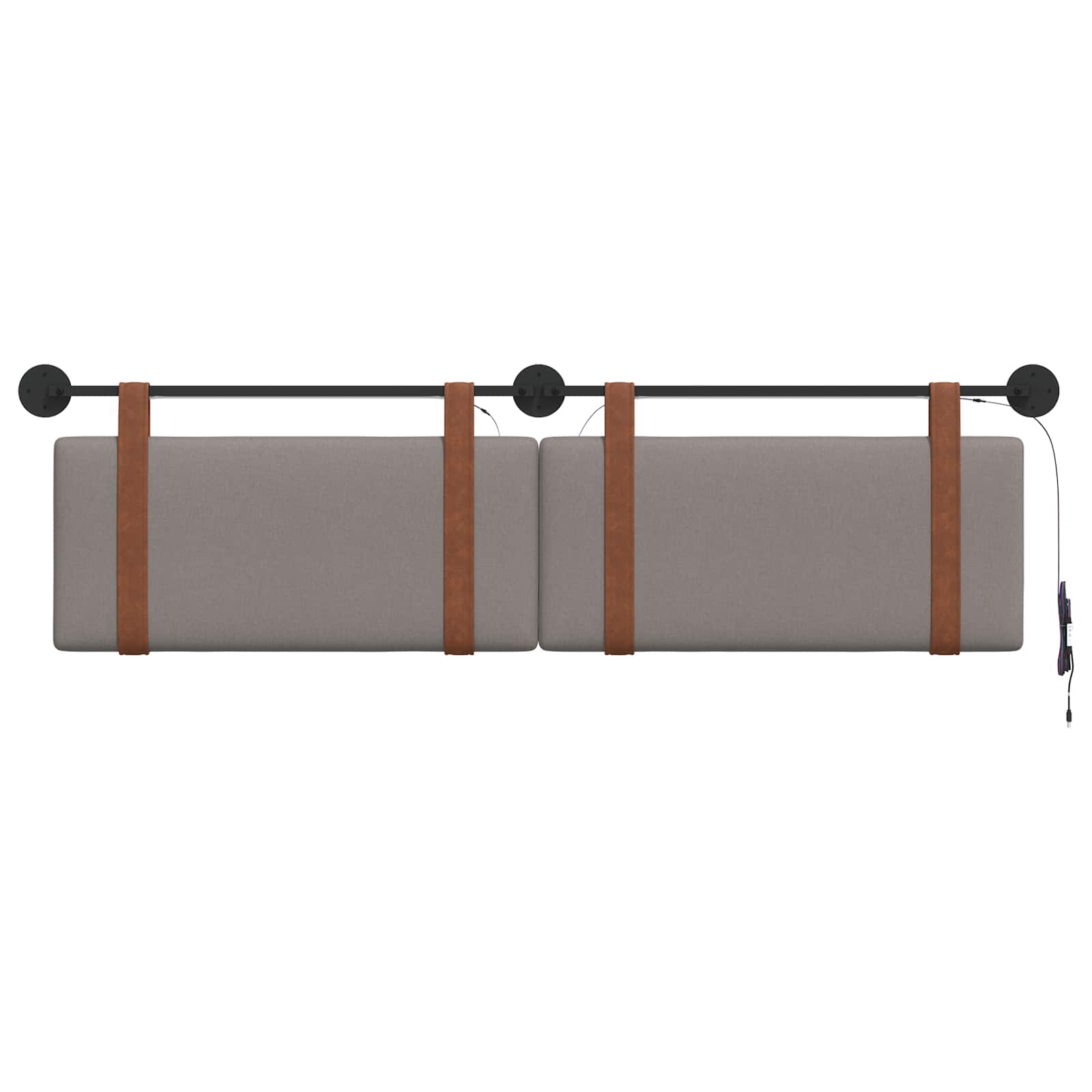 Tête de lit suspendue Avec lumière LED Taupe PU antique - XIOS