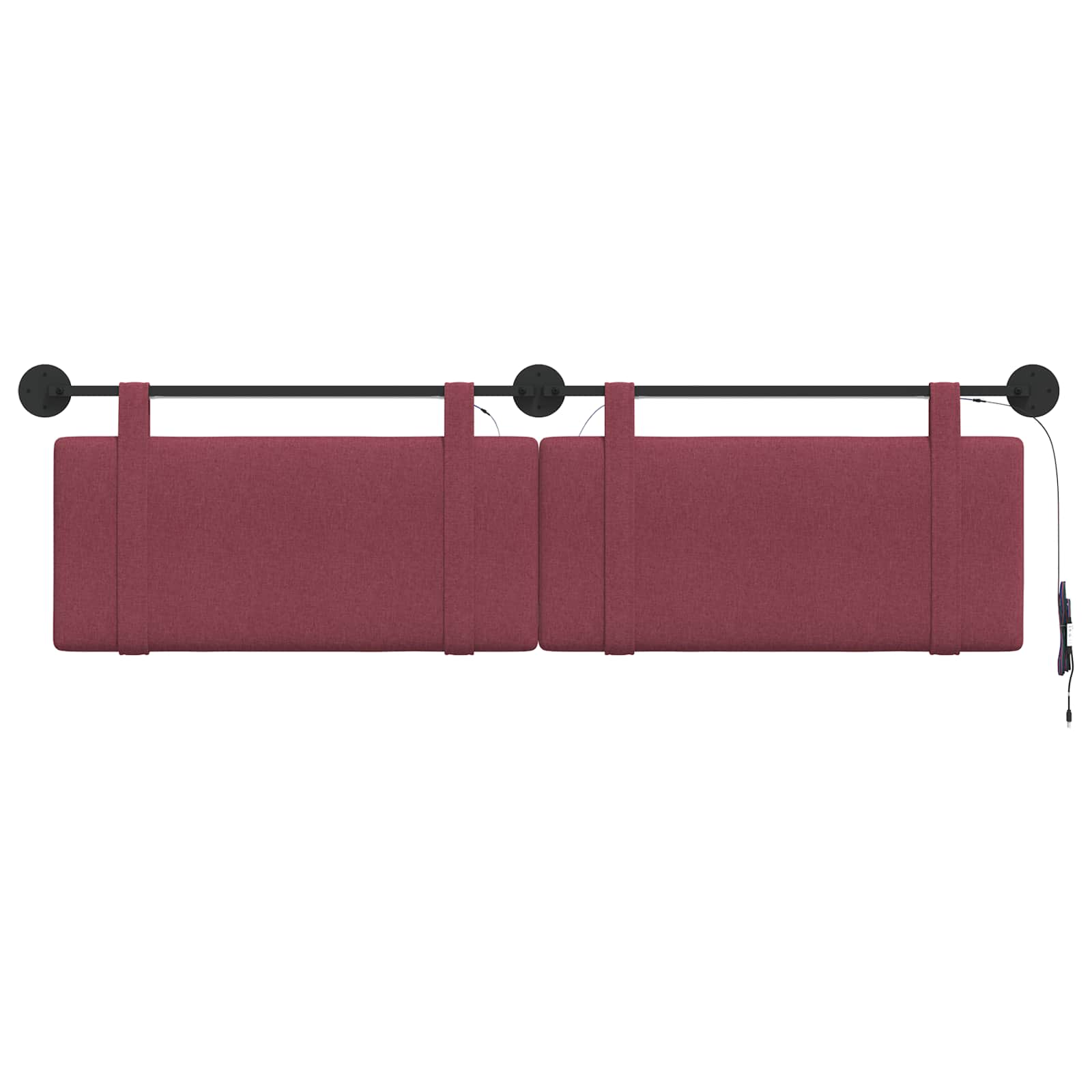 Tête de lit suspendue Avec lumière LED Bordeaux Tissu - XIOS