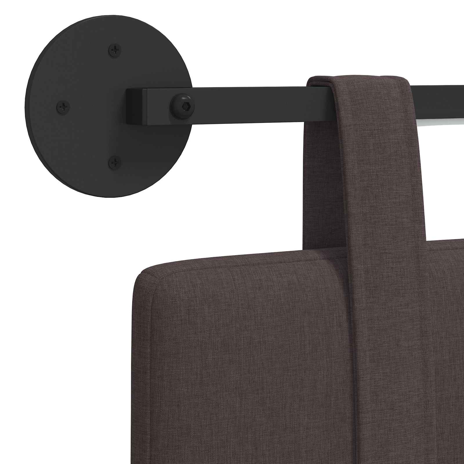 Tête de lit suspendue Avec lumière LED Marron foncé Tissu - XIOS