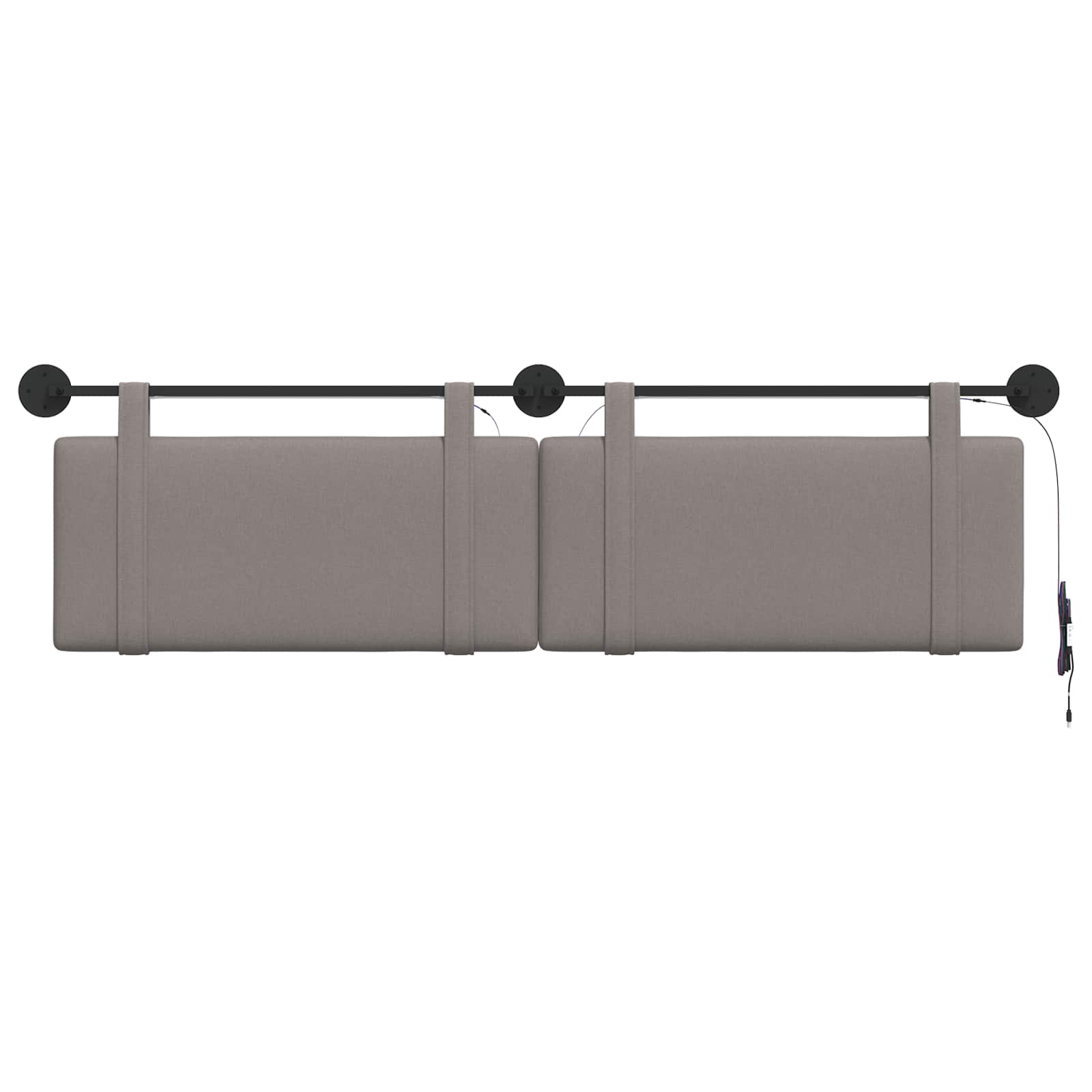 Tête de lit suspendue Avec lumière LED Taupe Tissu - XIOS