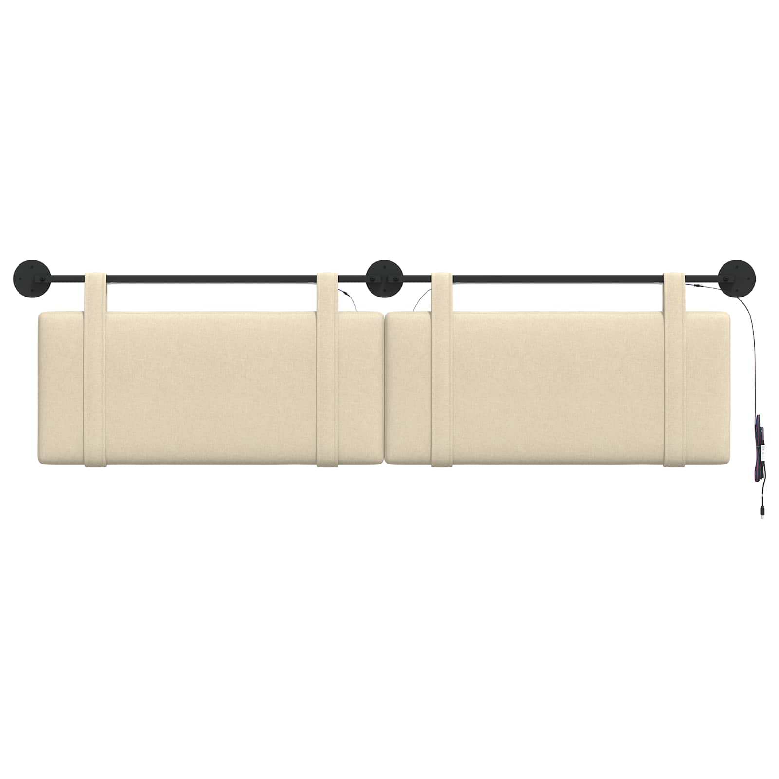 Tête de lit suspendue Avec lumière LED Crème Tissu - XIOS