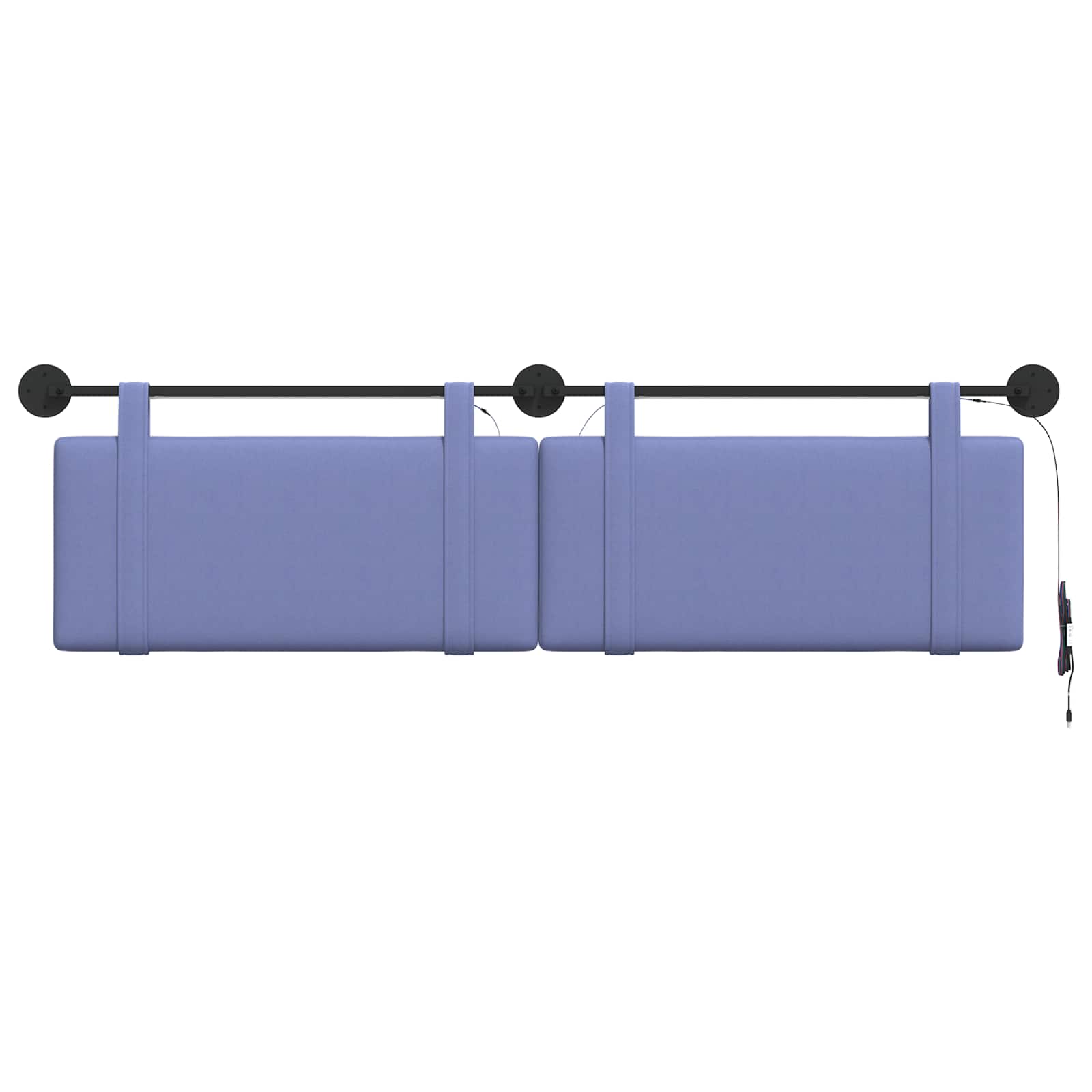 Tête de lit suspendue Avec lumière LED Bleu denim Tissu - XIOS