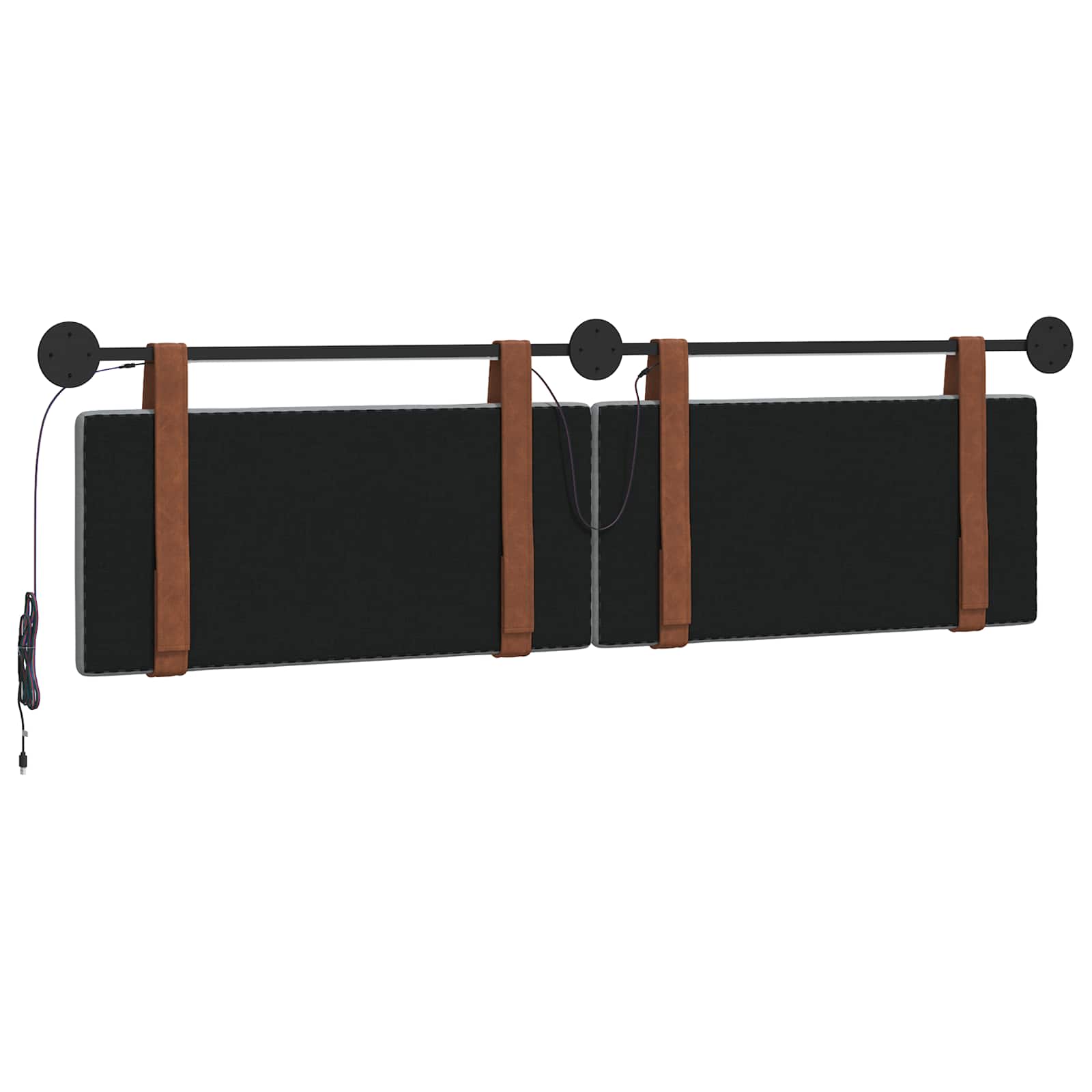 Tête de lit suspendue Avec lumière LED Gris clair PU antique - XIOS