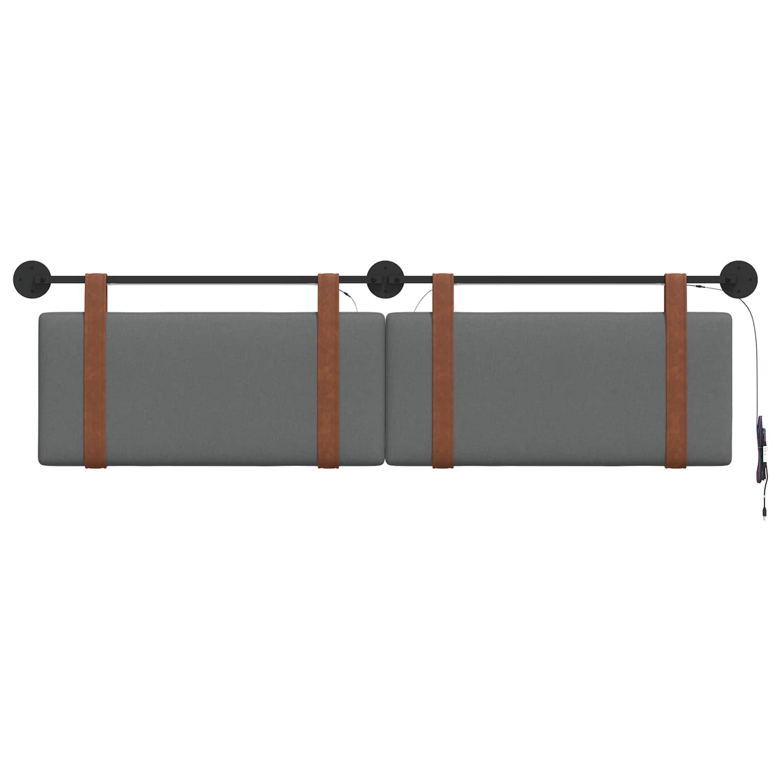 Tête de lit suspendue Avec lumière LED Gris foncé PU antique - XIOS