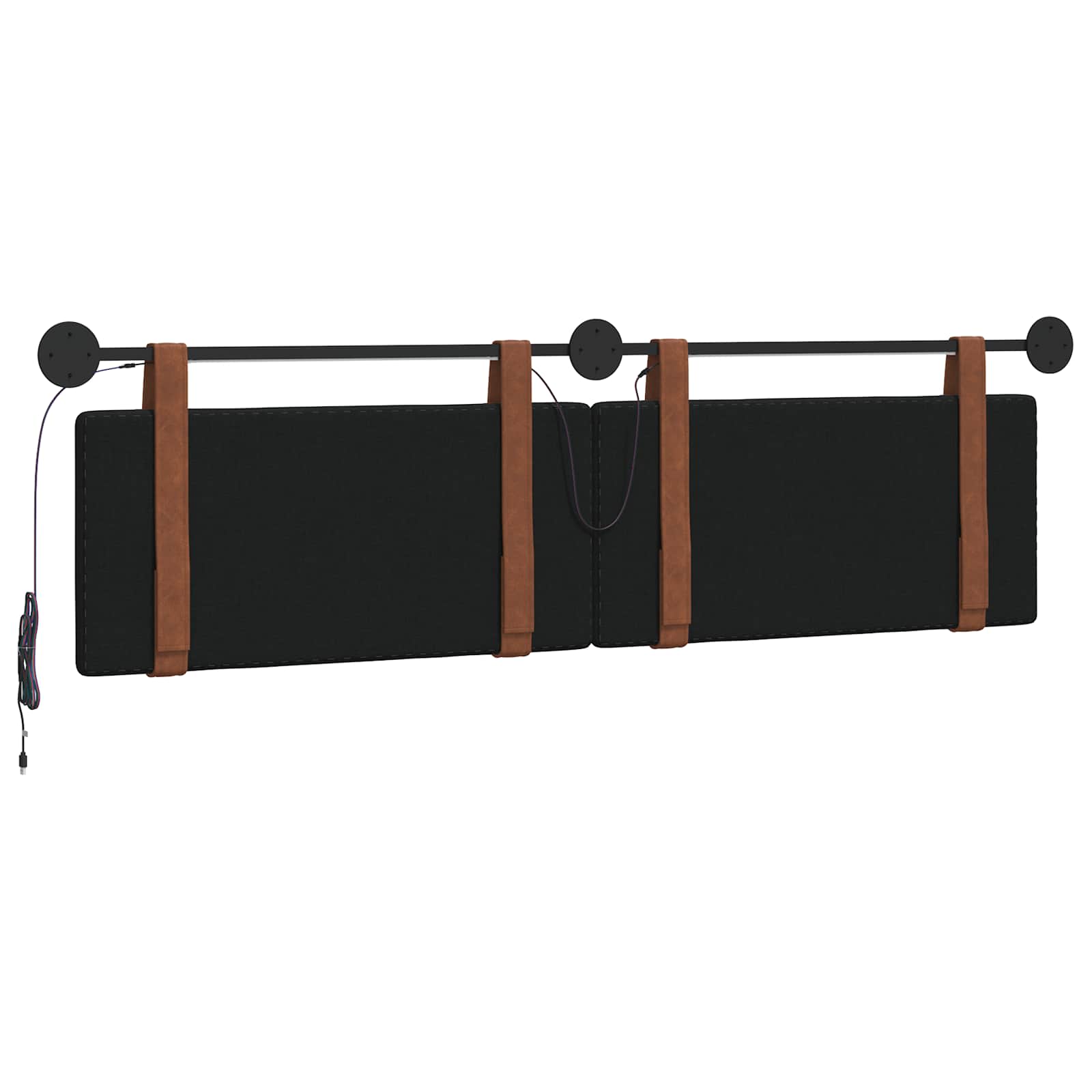 Tête de lit suspendue Avec lumière LED Noir PU antique - XIOS