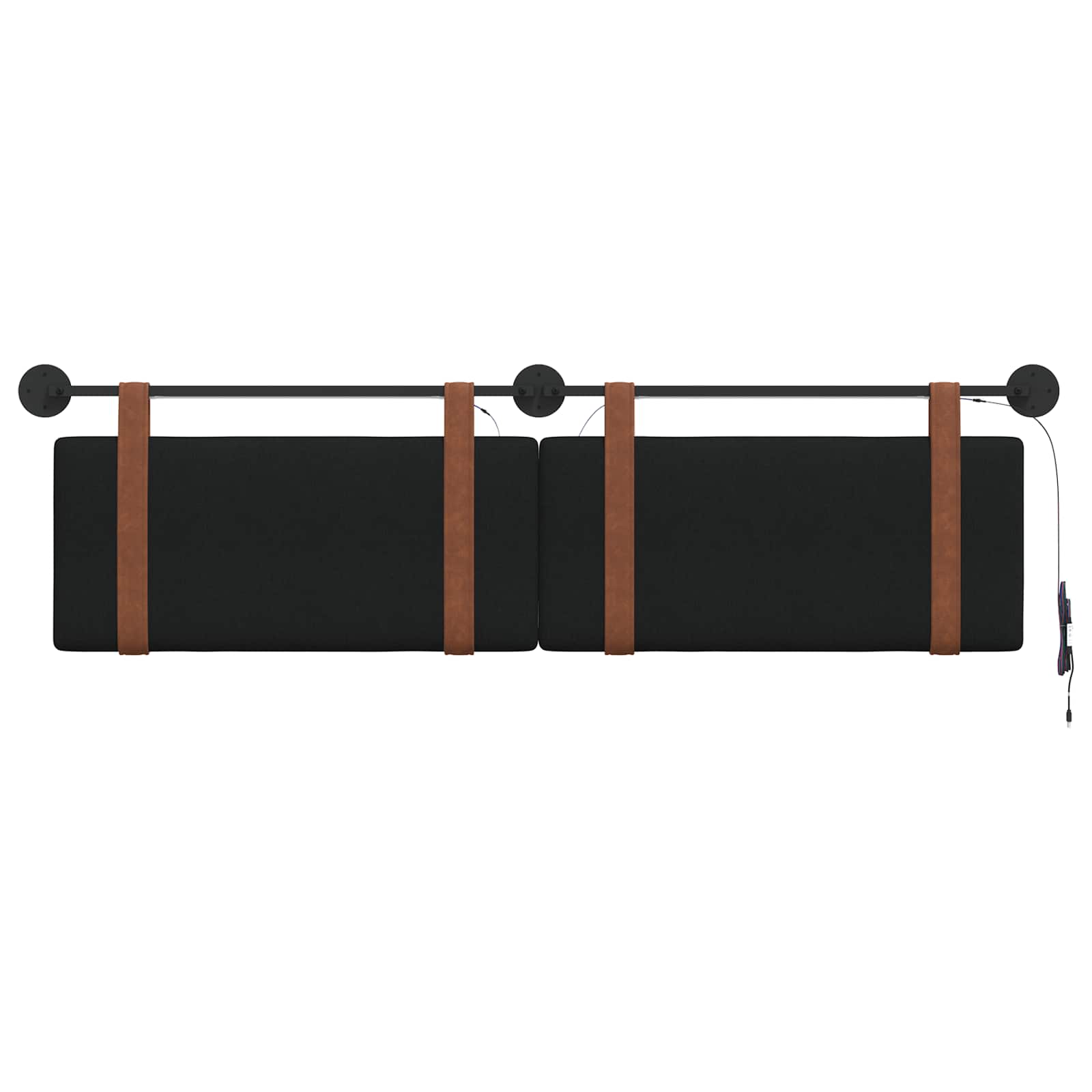 Tête de lit suspendue Avec lumière LED Noir PU antique - XIOS
