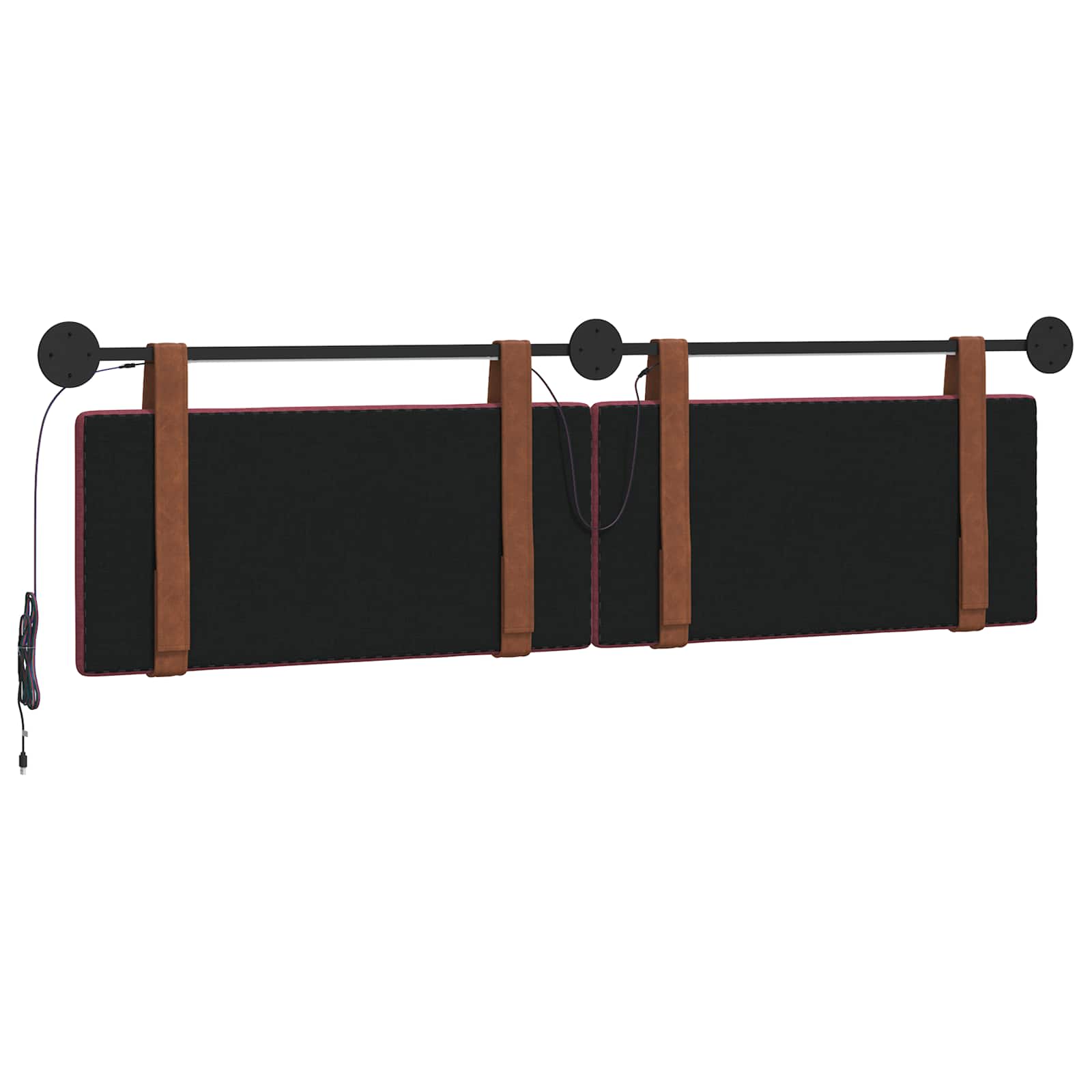 Tête de lit suspendue Avec lumière LED Bordeaux PU antique - XIOS