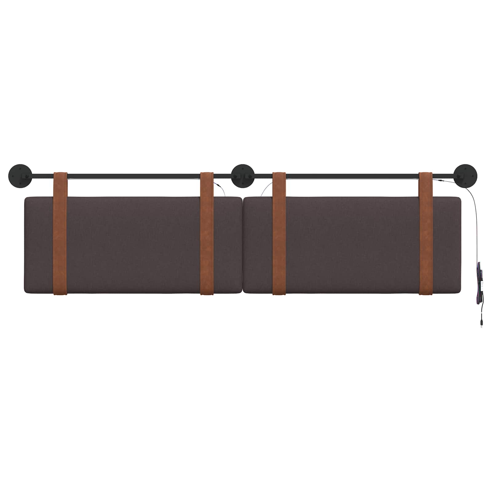 Tête de lit suspendue Avec lumière LED Marron foncé PU antique - XIOS