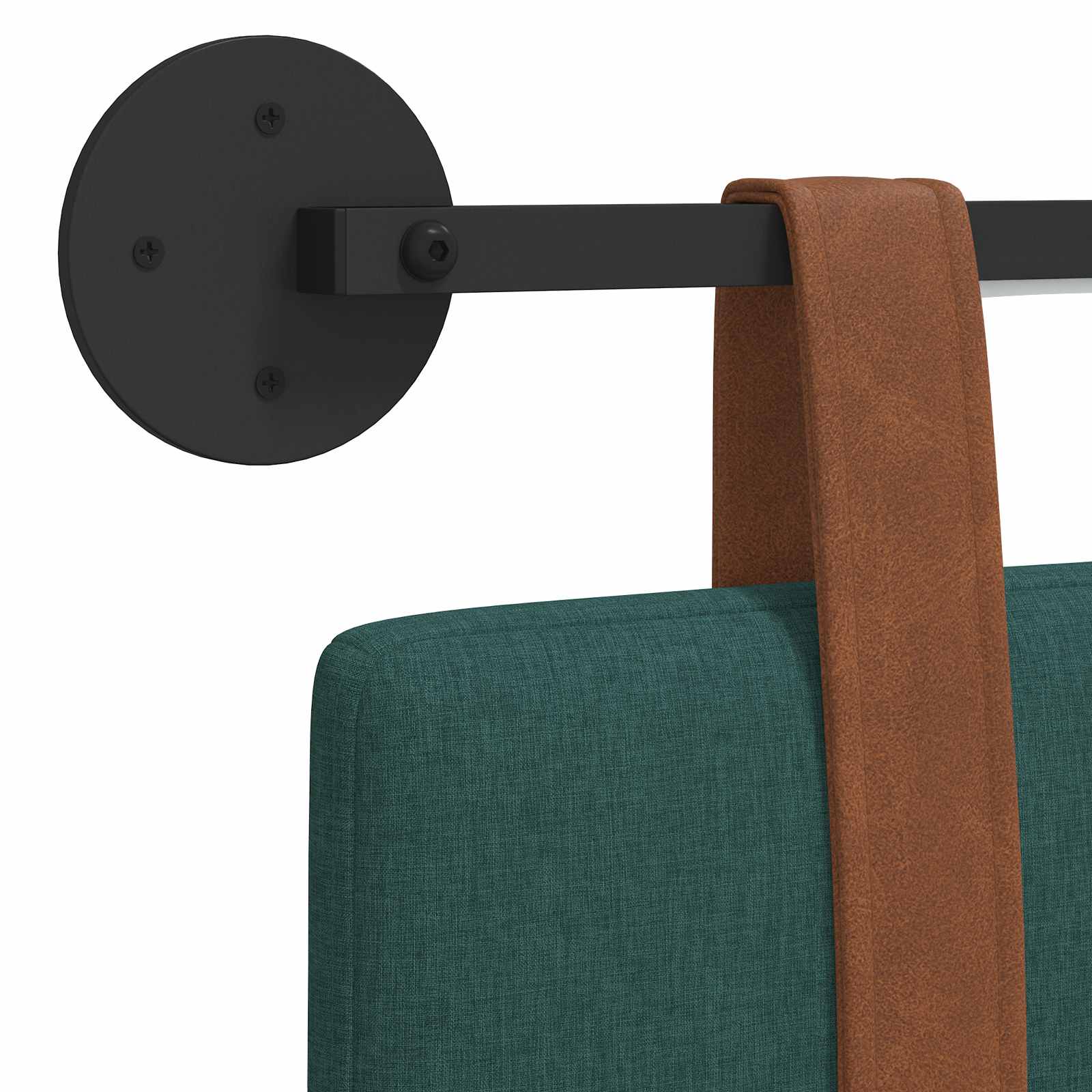 Tête de lit suspendue Avec lumière LED Vert foncé PU antique - XIOS