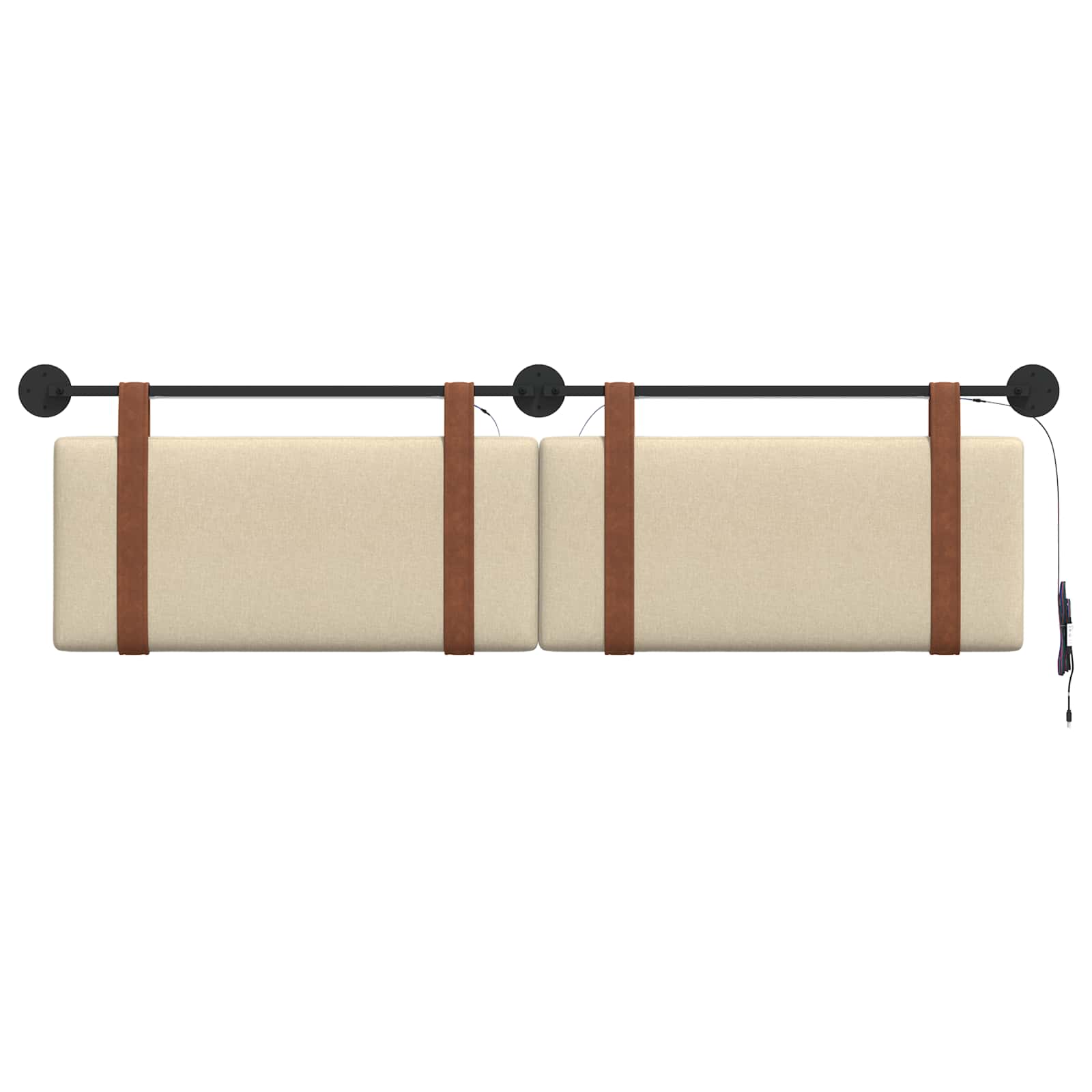Tête de lit suspendue Avec lumière LED Crème PU antique - XIOS