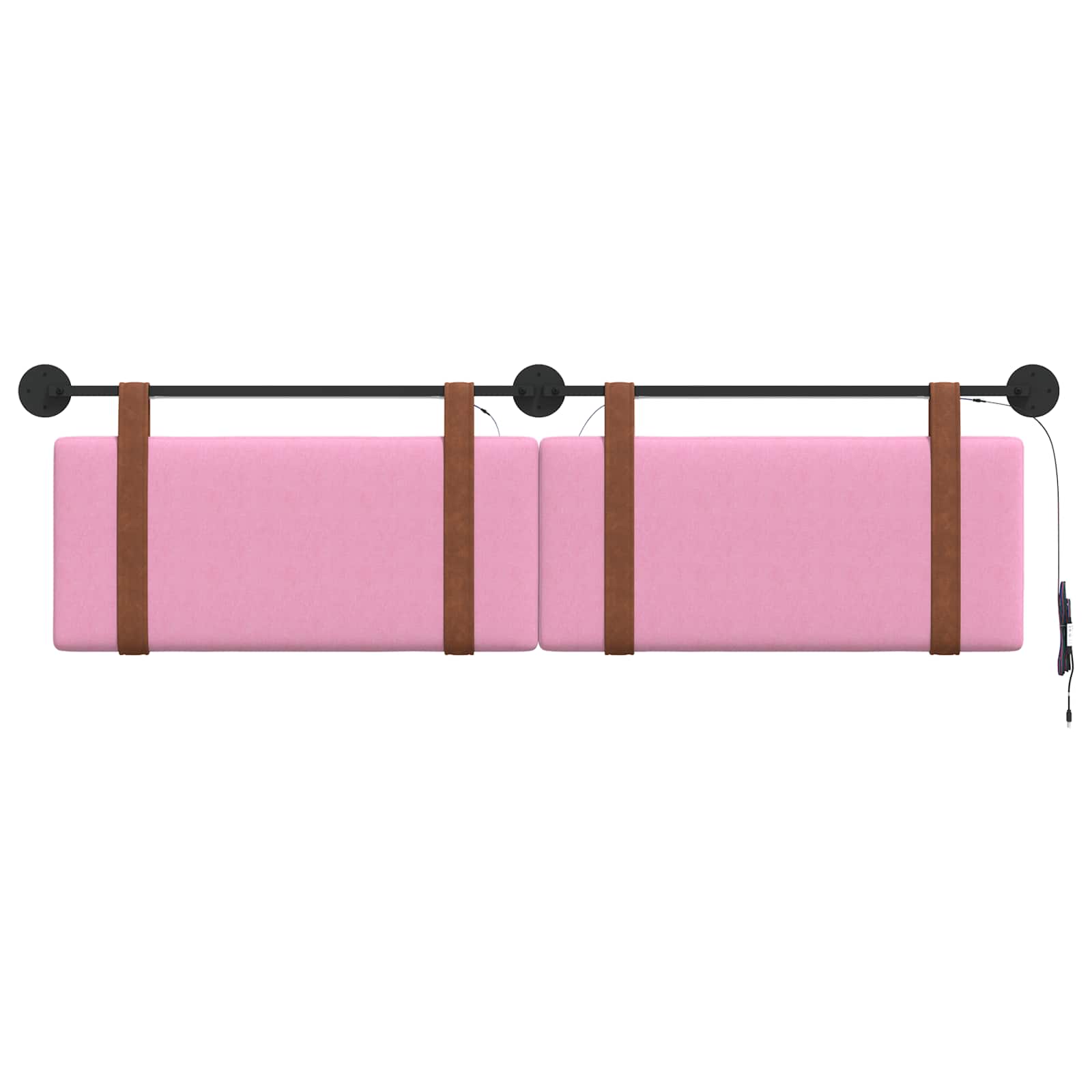 Tête de lit suspendue Avec lumière LED Rose PU antique - XIOS