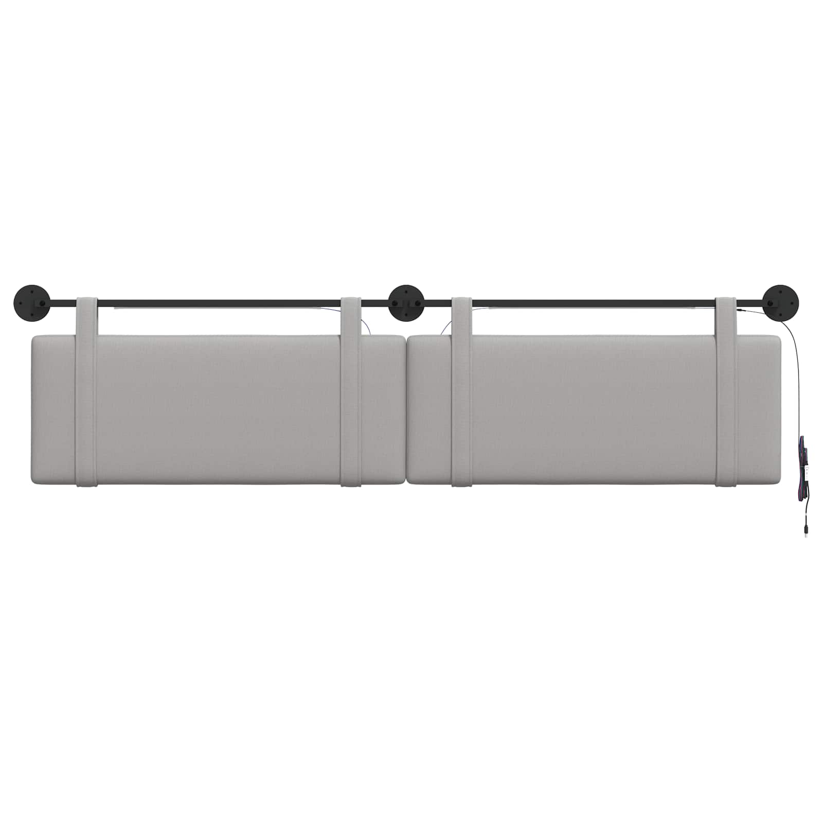 Tête de lit suspendue Avec lumière LED Gris nuage Tissu - XIOS