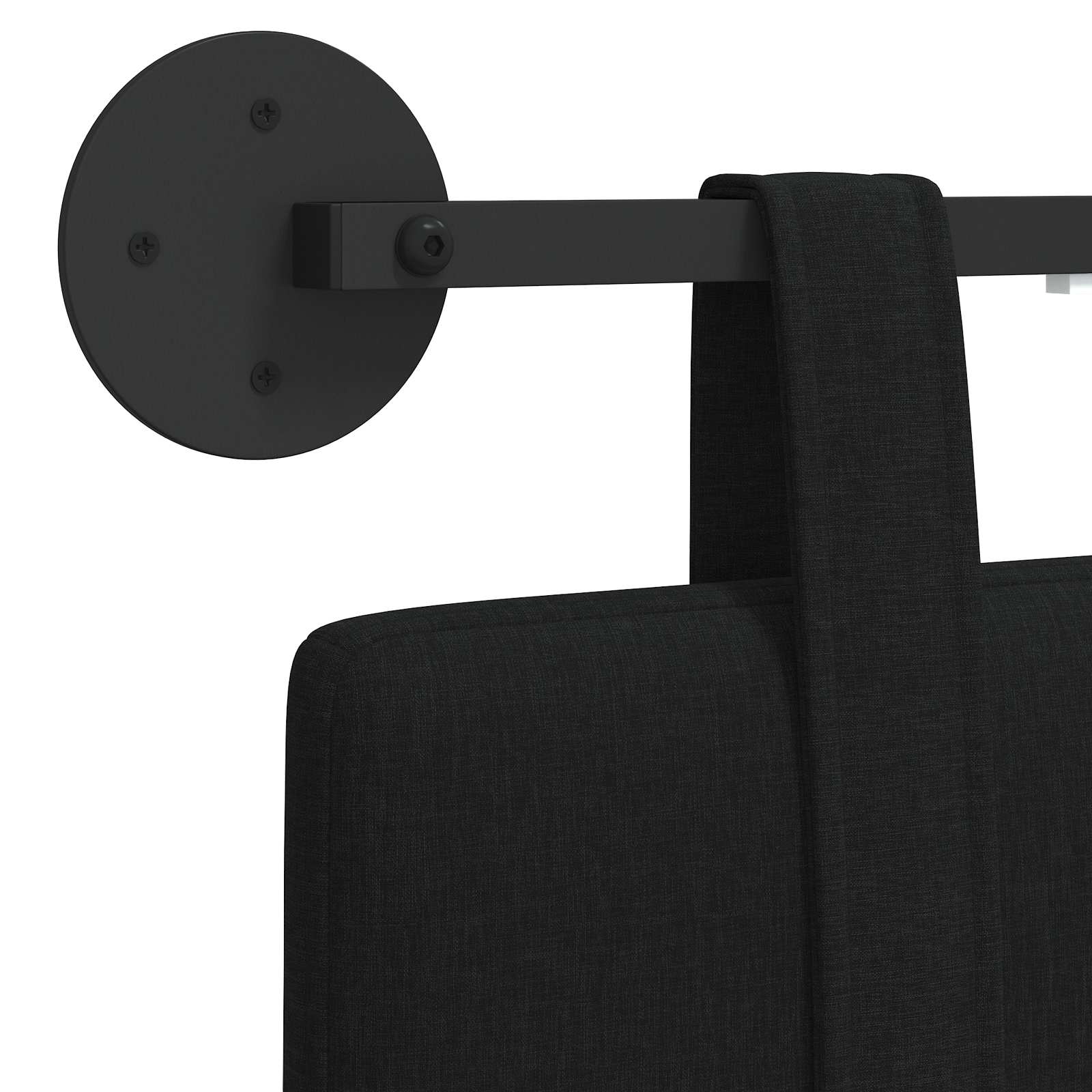 Tête de lit suspendue Avec lumière LED Noir Tissu - XIOS